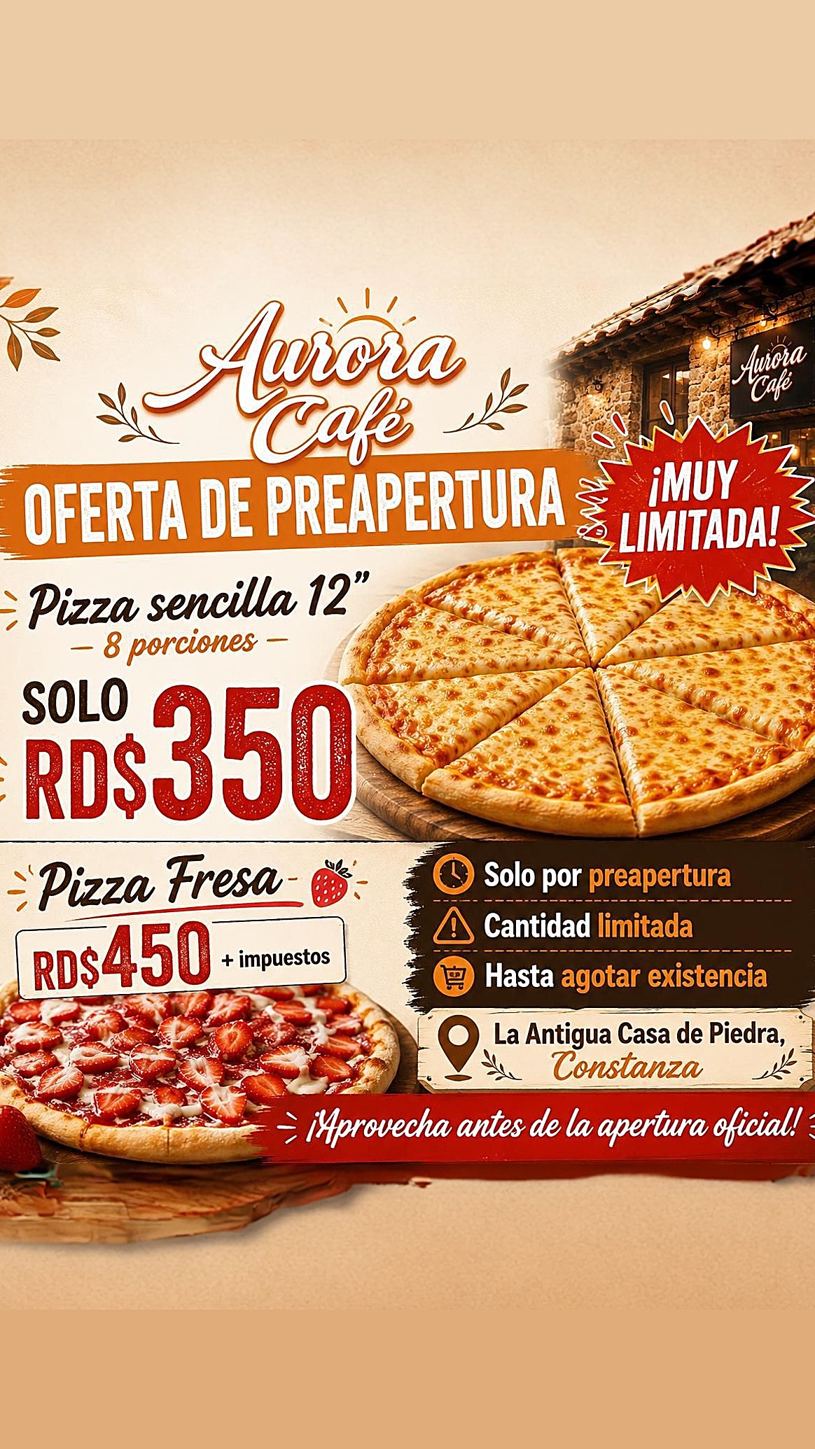Kura market Facebook ad: Constanza, Especial Pizza
