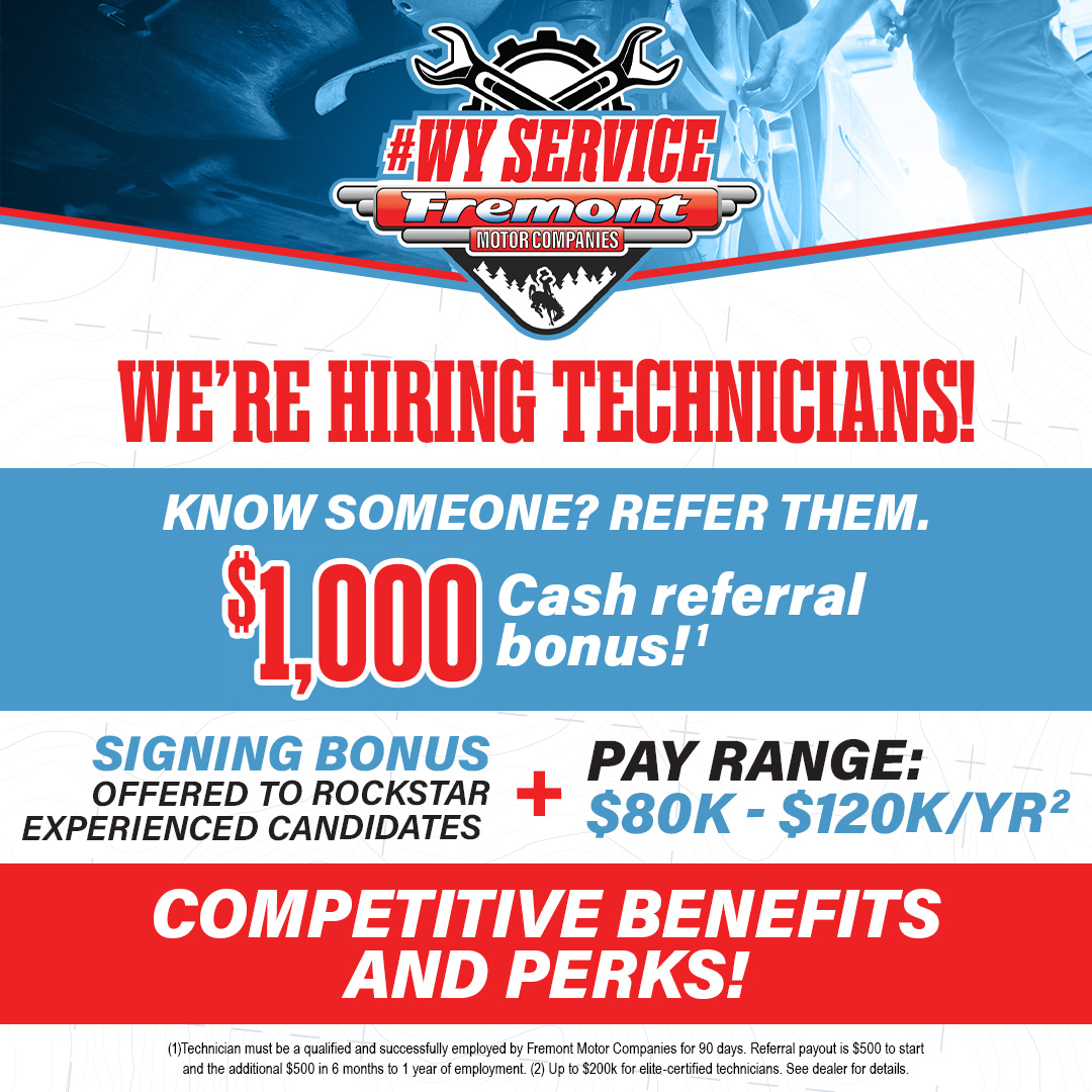 Fremont Motor Companies Facebook ad: Apply today and drive your career forward!