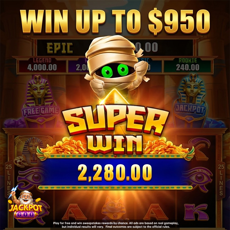 Jackpot Go Facebook ad: WIN GRAND Strike Gold!