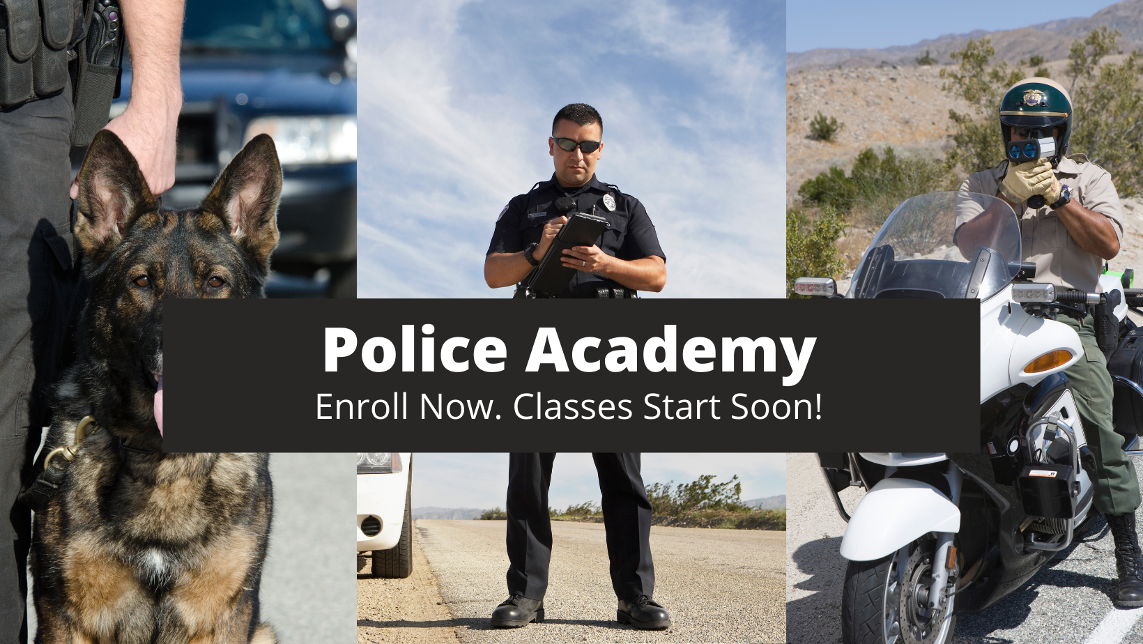 Law Enforcement School Facebook ad: Enroll In Law Enforcement