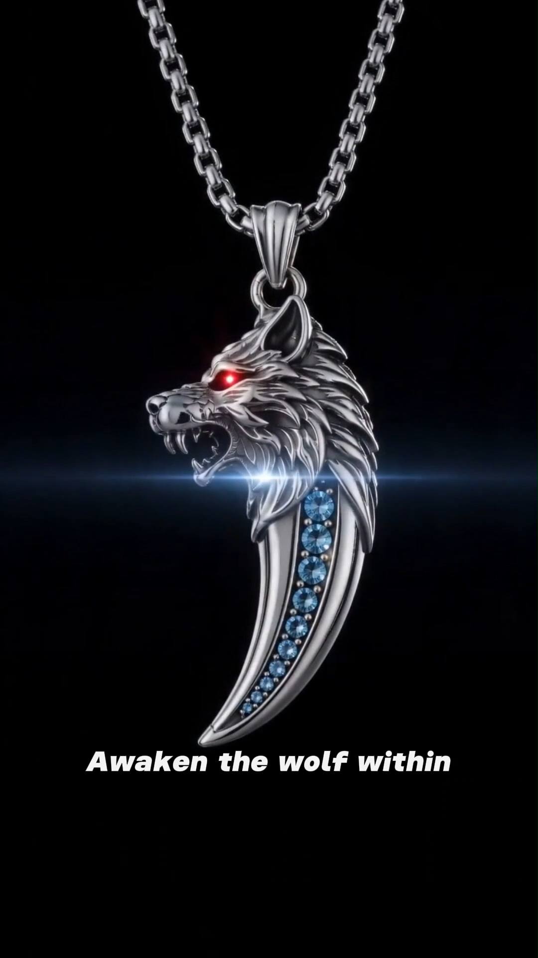 Joymemento Facebook ad: Personalized Wolf Fang Men's Necklace with Birthstone and…
