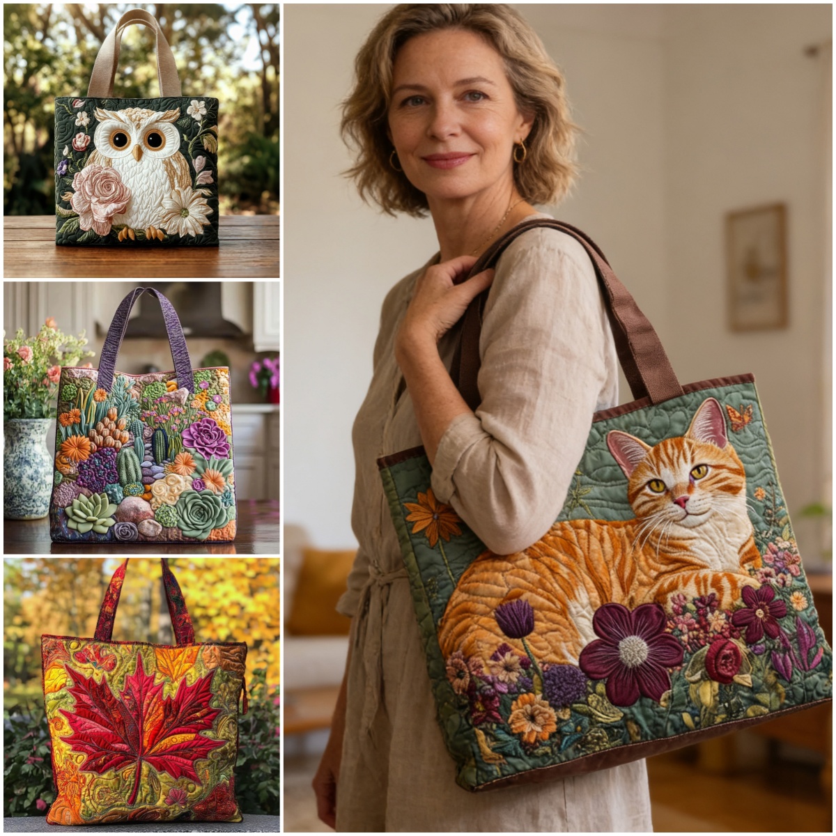 Handmadeukbag Facebook ad: Exquisite Handmade Tote Bag