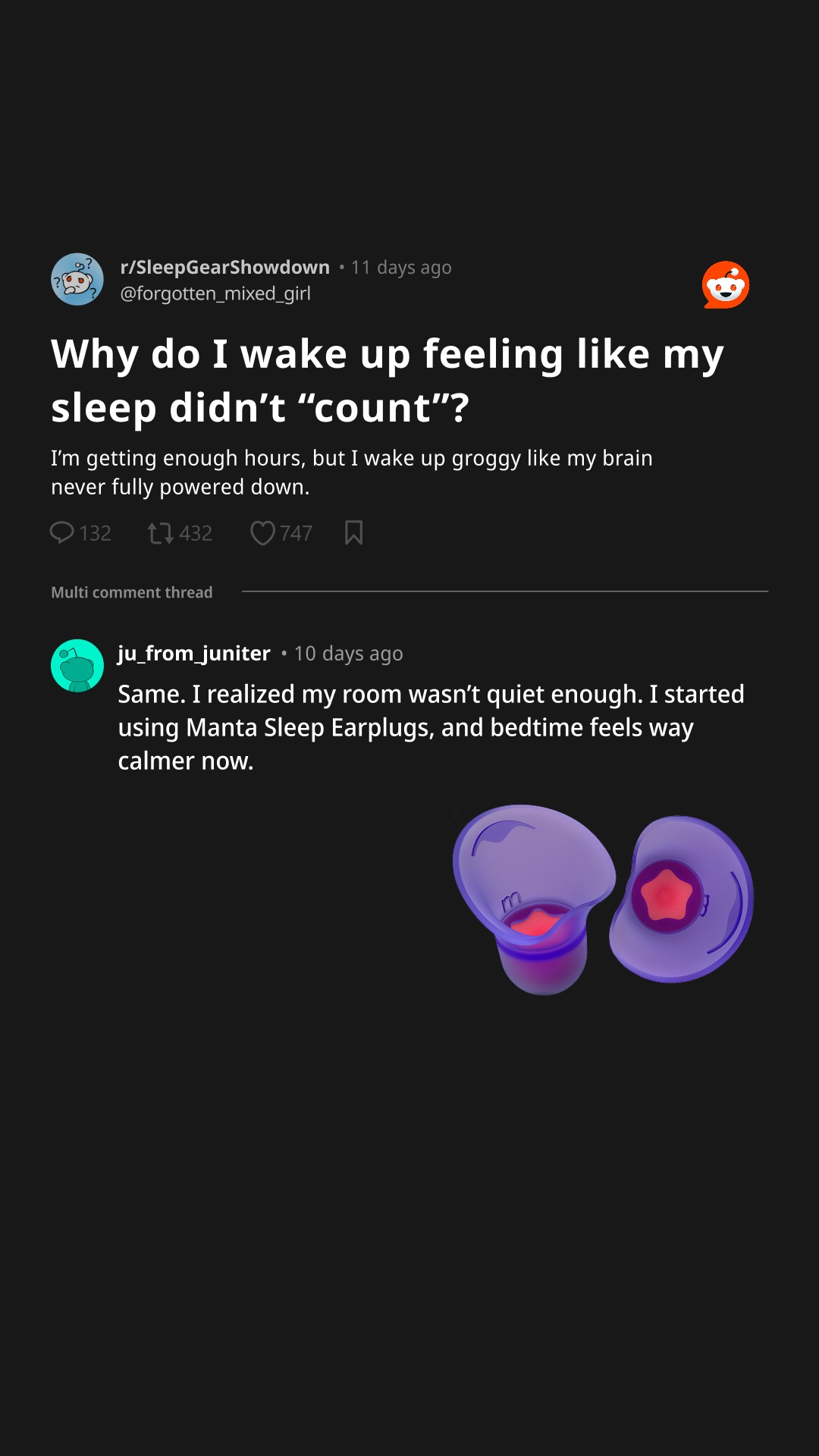 Manta Sleep Facebook ad