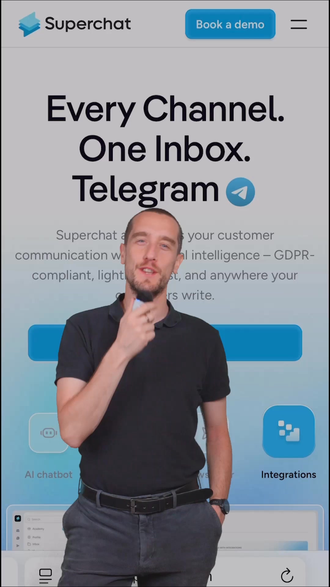Superchat.official Facebook ad: The future of customer communication.