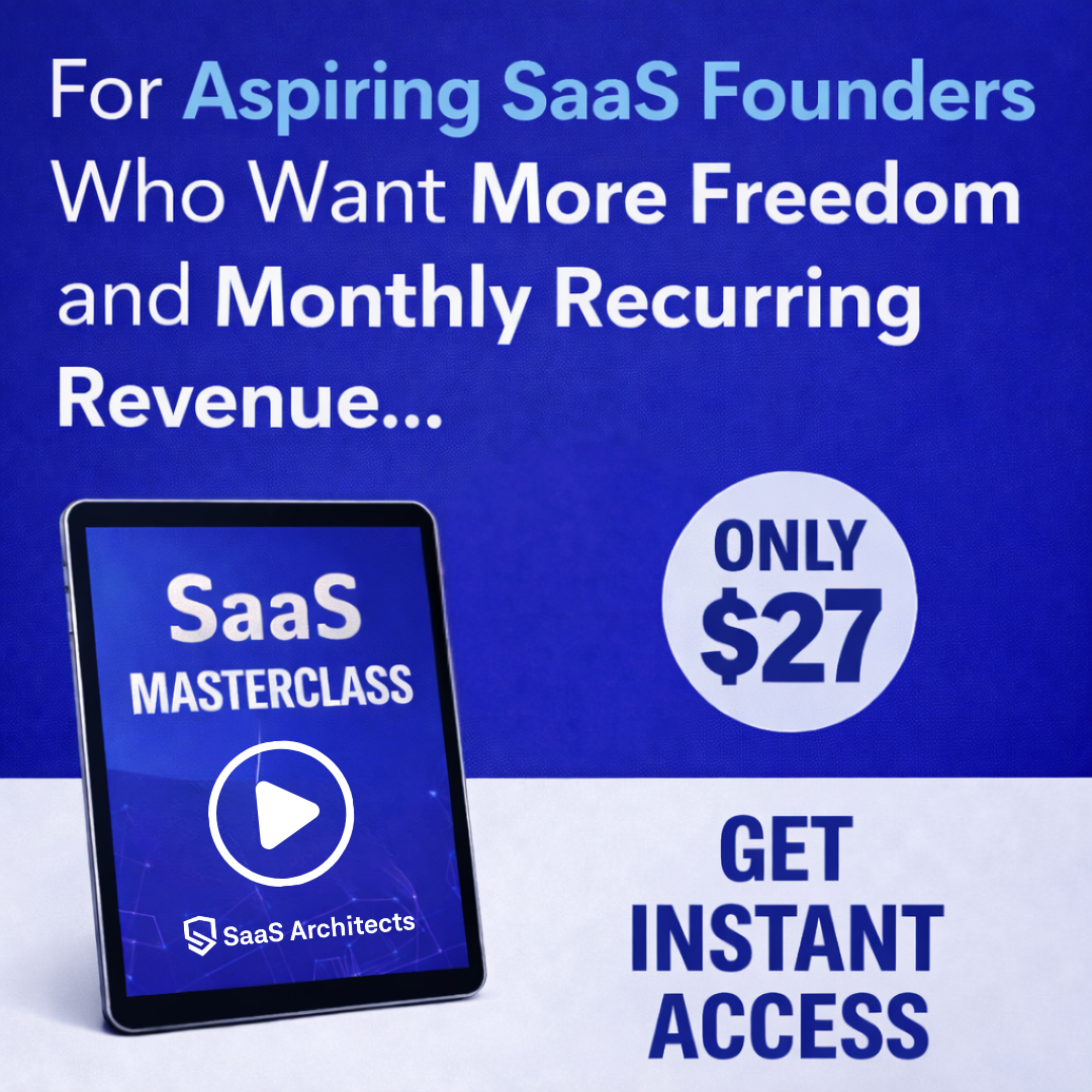 SaaS Architects Facebook ad: Unlock Freedom & Predictable SaaS Revenue in 1 Masterclass