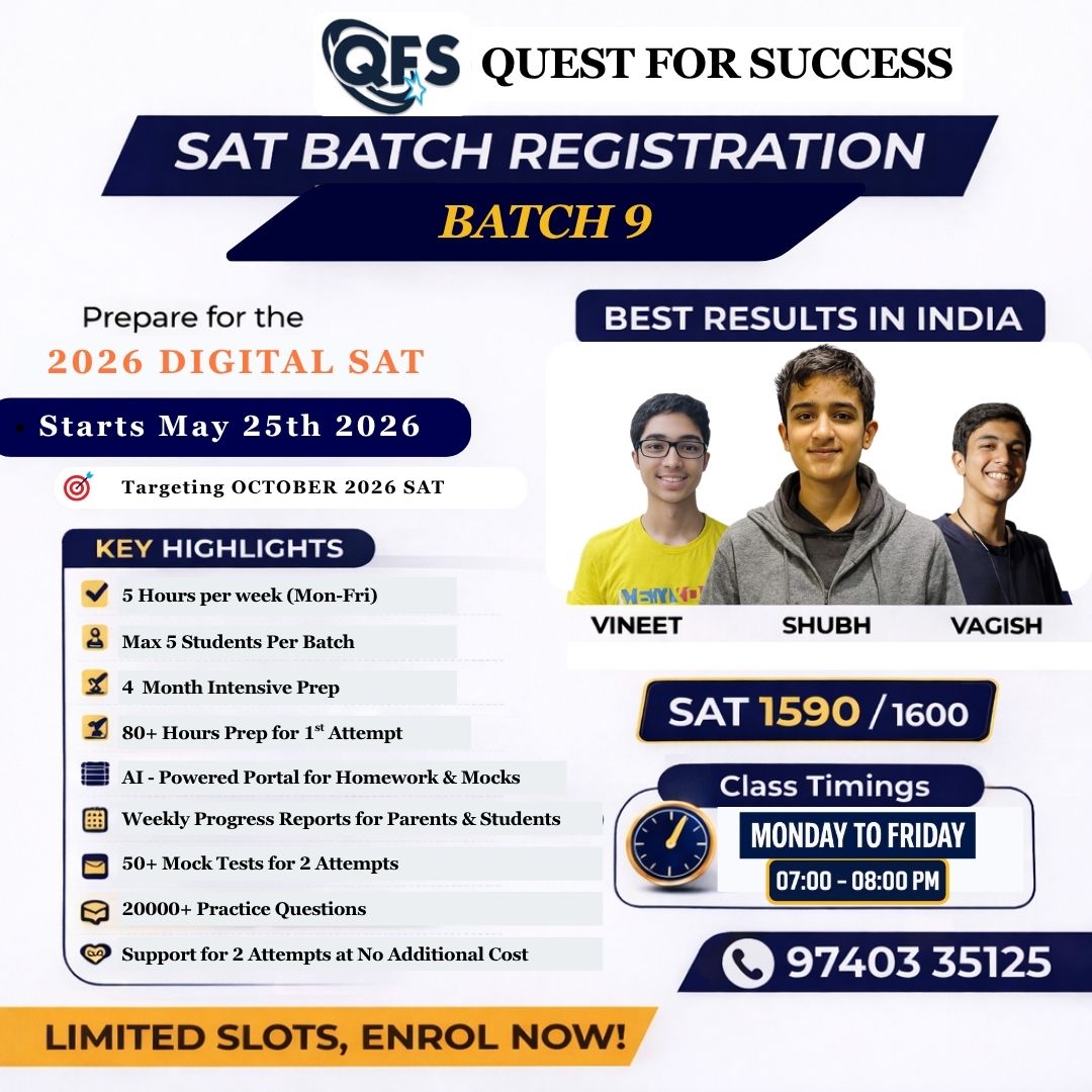 Quest For Success Facebook ad: Students from all over India are scoring 1500+…