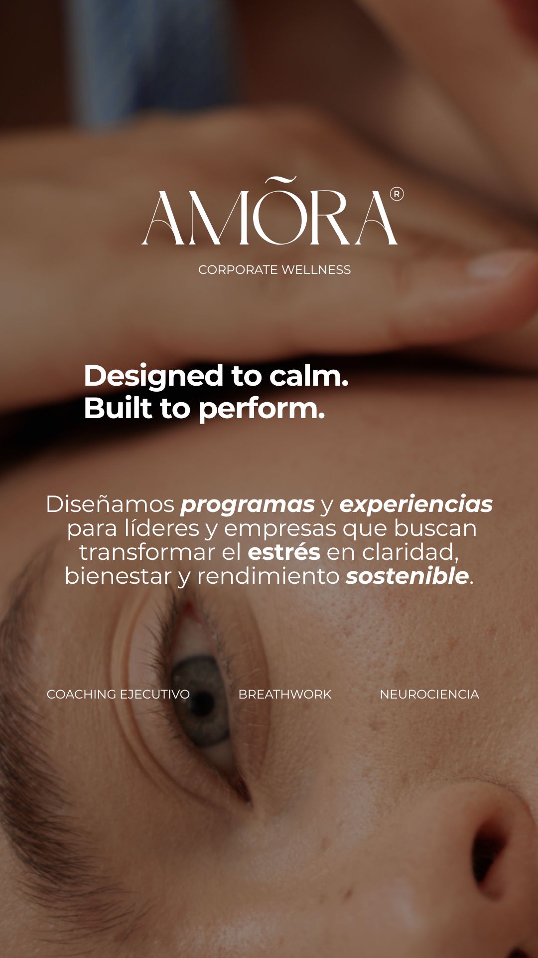 AMÕRA Facebook ad: Coaching + Breathwork para profesionales y empresas