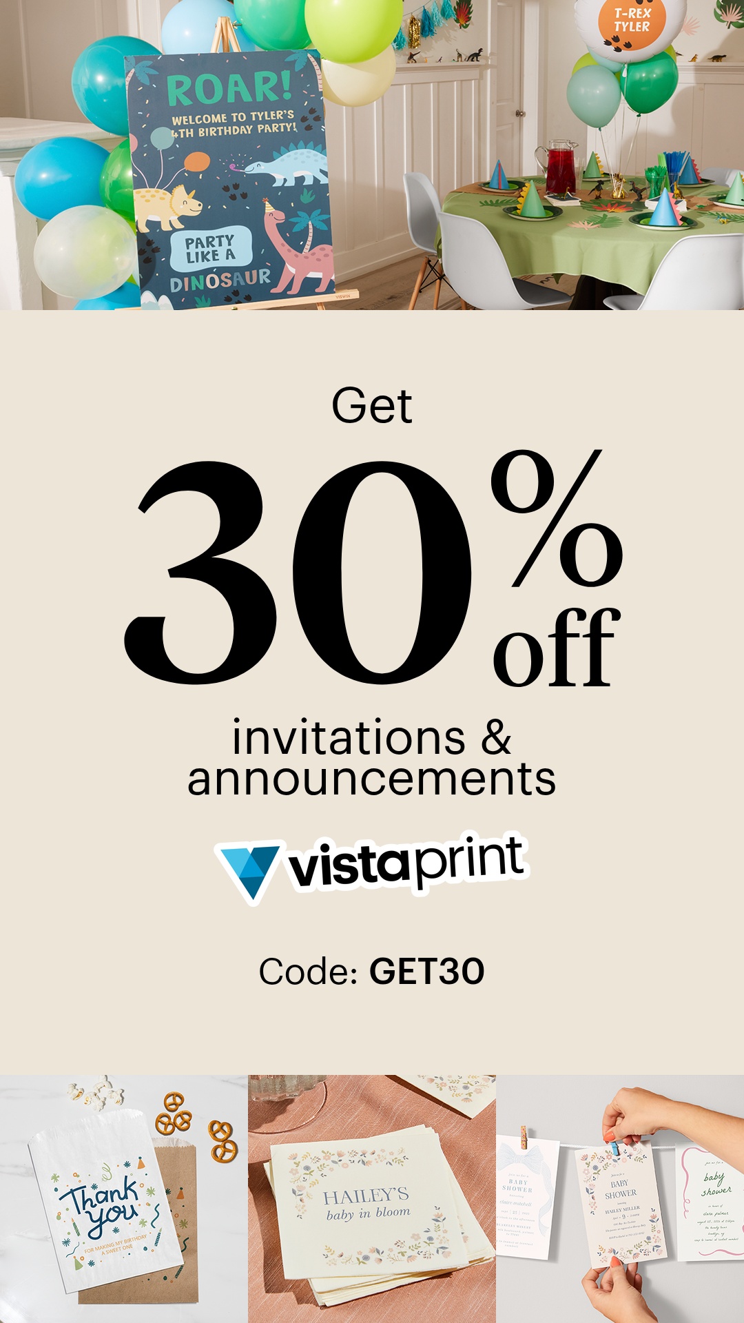 VistaPrint Facebook ad