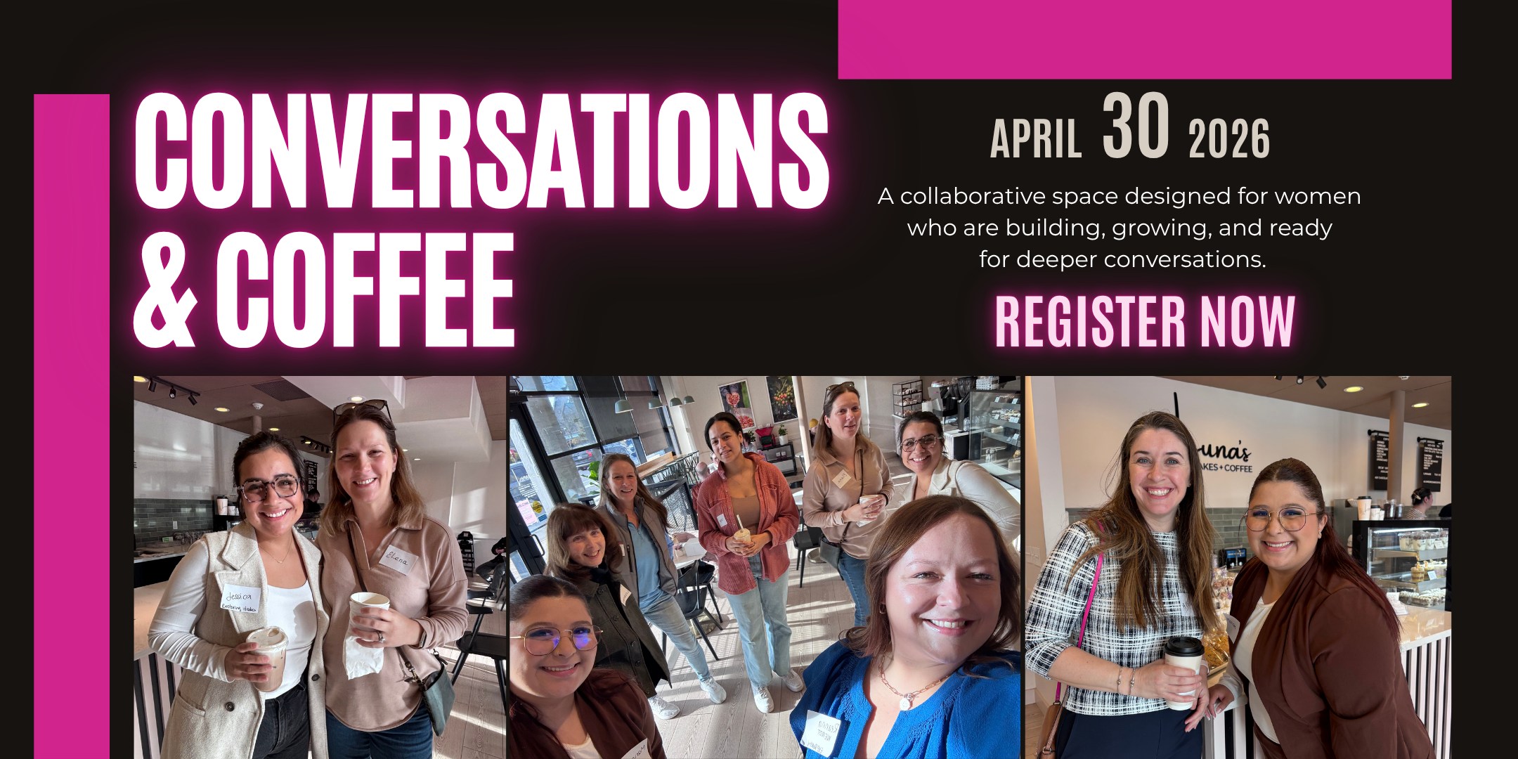 Reanna Wendt Facebook ad: Conversations & Coffee with Newton Women in Business