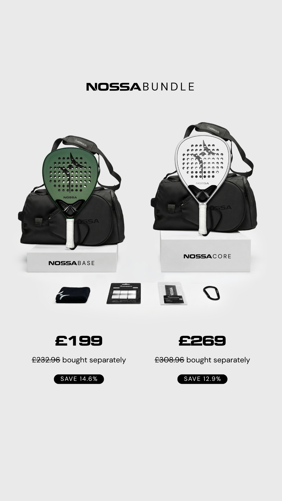 Nossa Padel Facebook ad: Bundle Up & Save Up To 14%