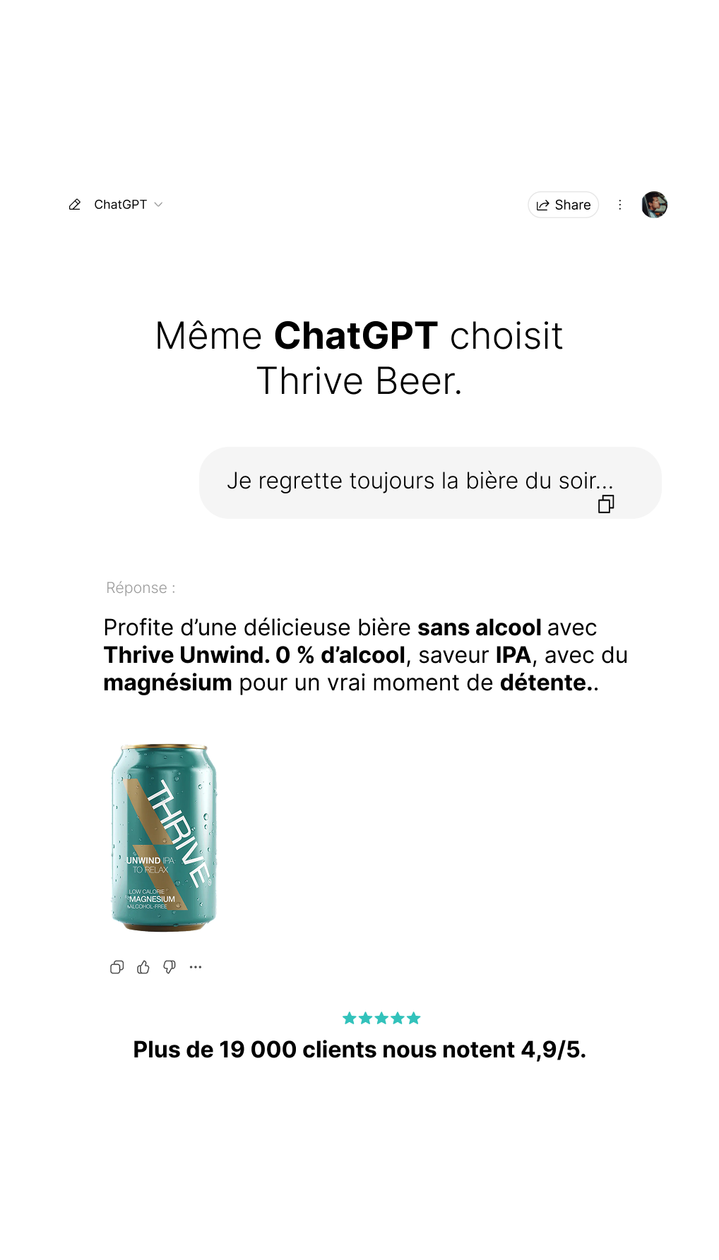 Thrive Beer Facebook ad