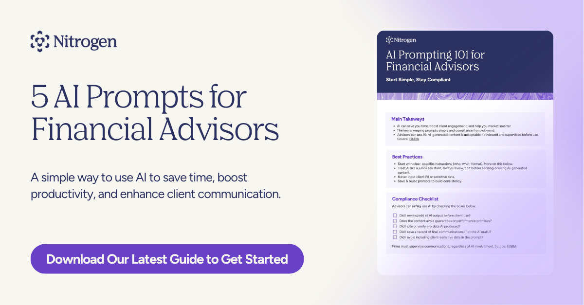 Nitrogen Wealth Facebook ad: 5 AI Prompts Every Financial Advisor Should Be Using