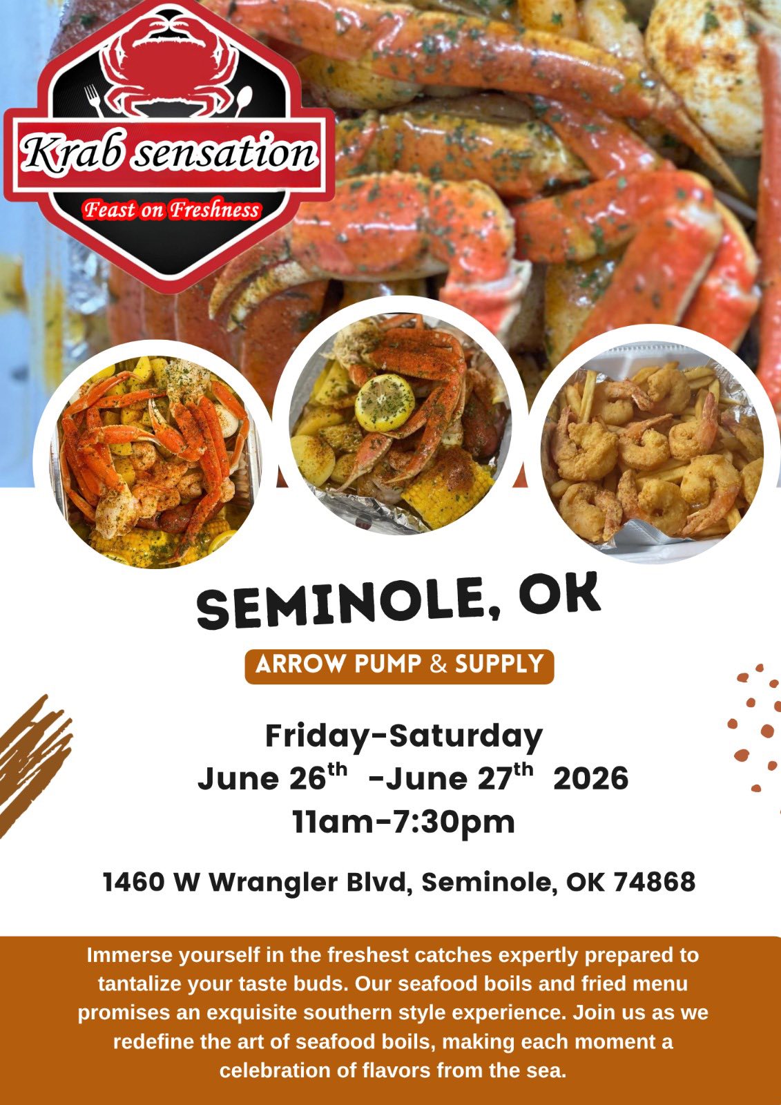 The Krab Sensation & Seafood on the Go. Facebook ad