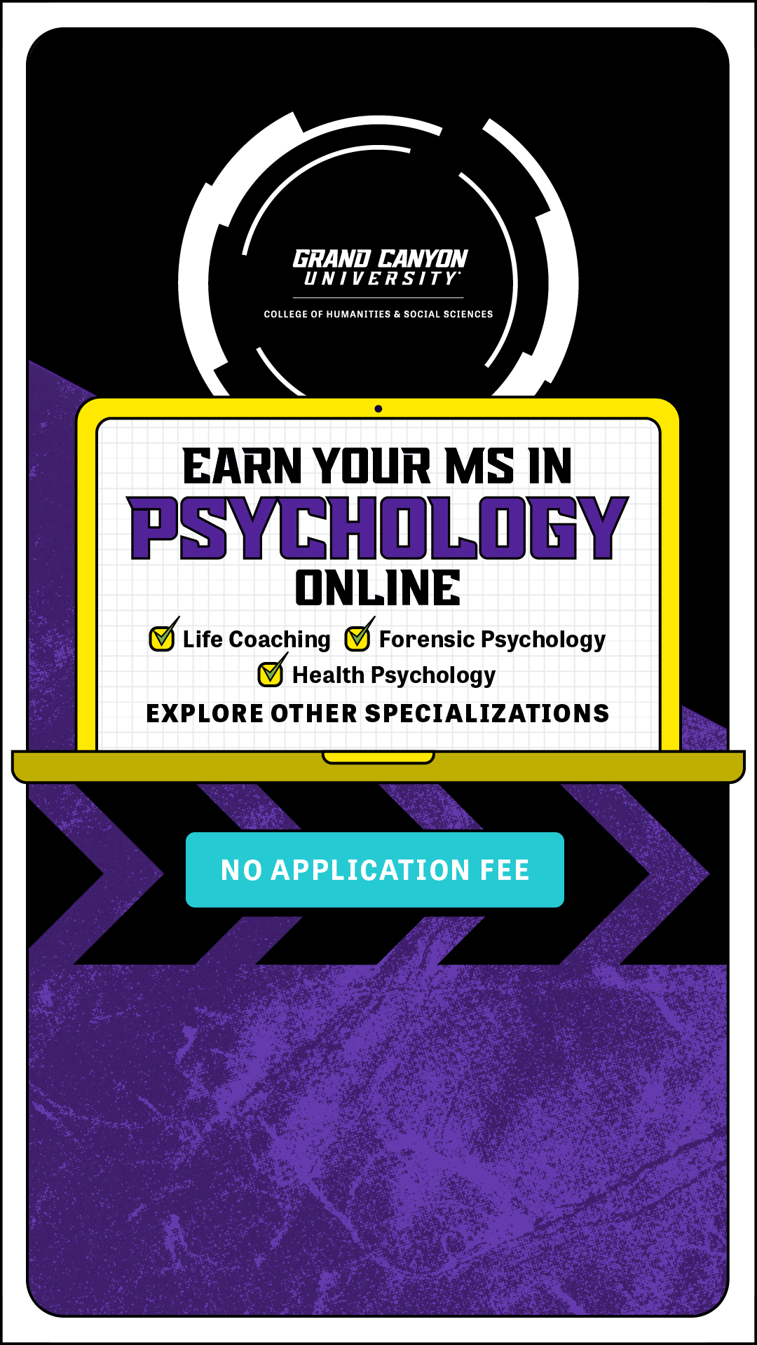 Grand Canyon University Facebook ad
