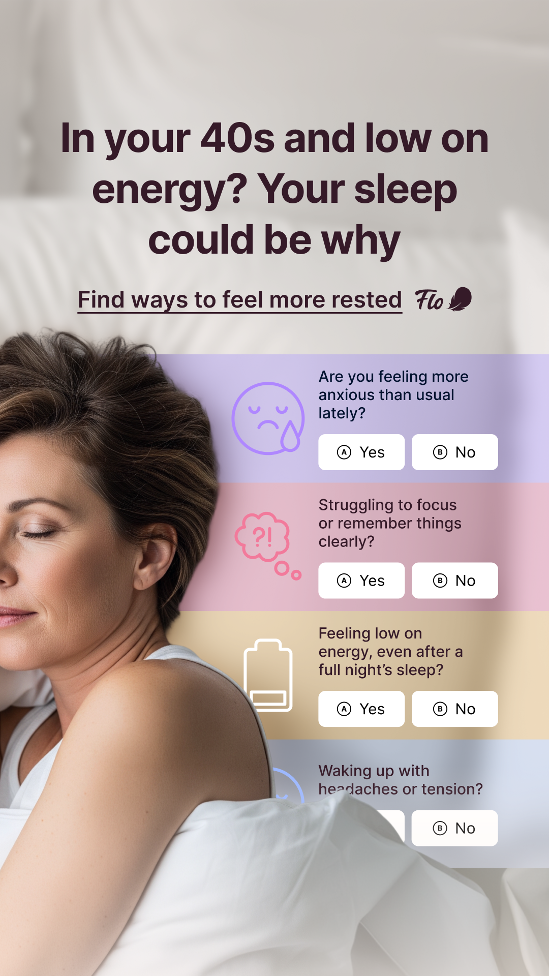 Flo Health App Facebook ad: Try Flo and never look back