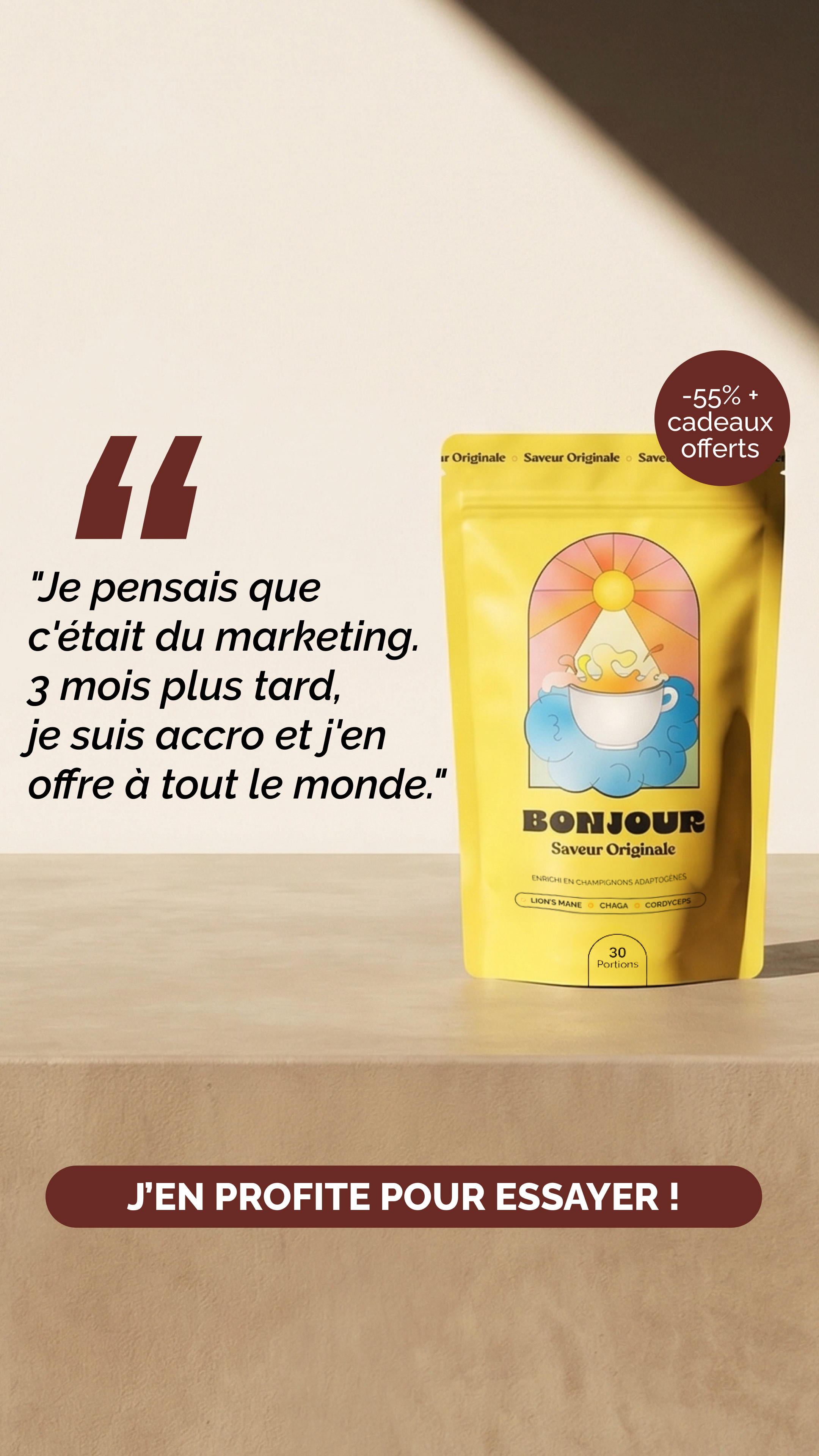 Bonjour Facebook ad