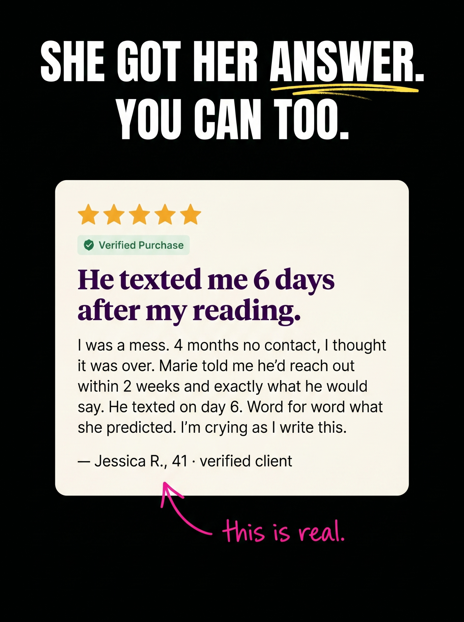 Try Psychic Marie Facebook ad