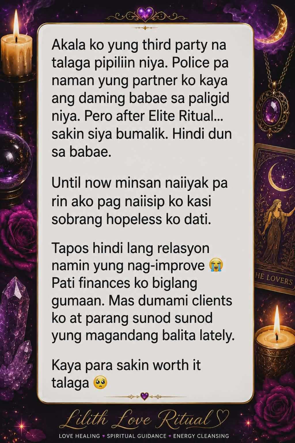 Lilith Love Rituals Facebook ad: Chat in Messenger