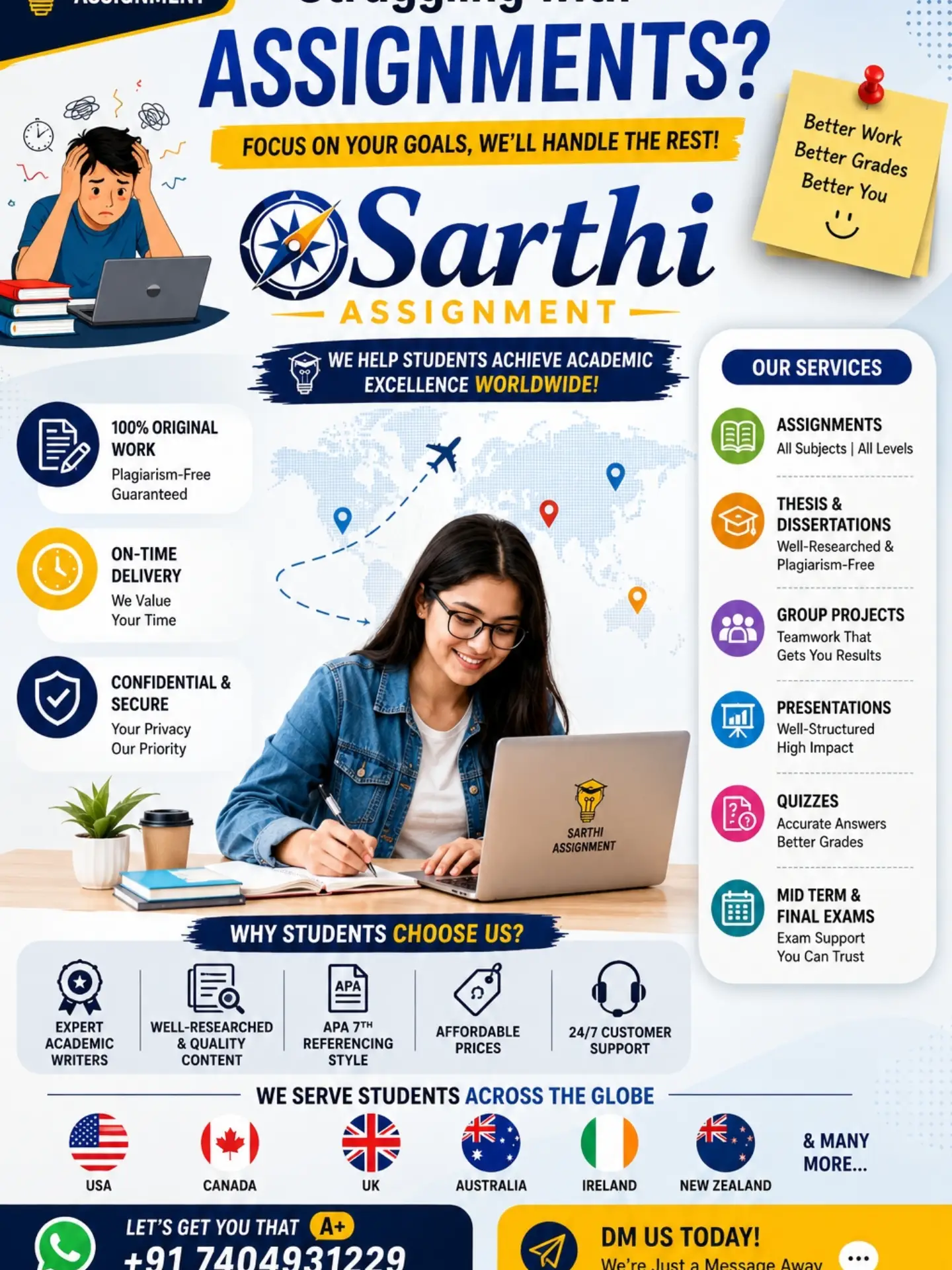 sarthiassignment Facebook ad: Assignment Stress? We've Got You Covered!