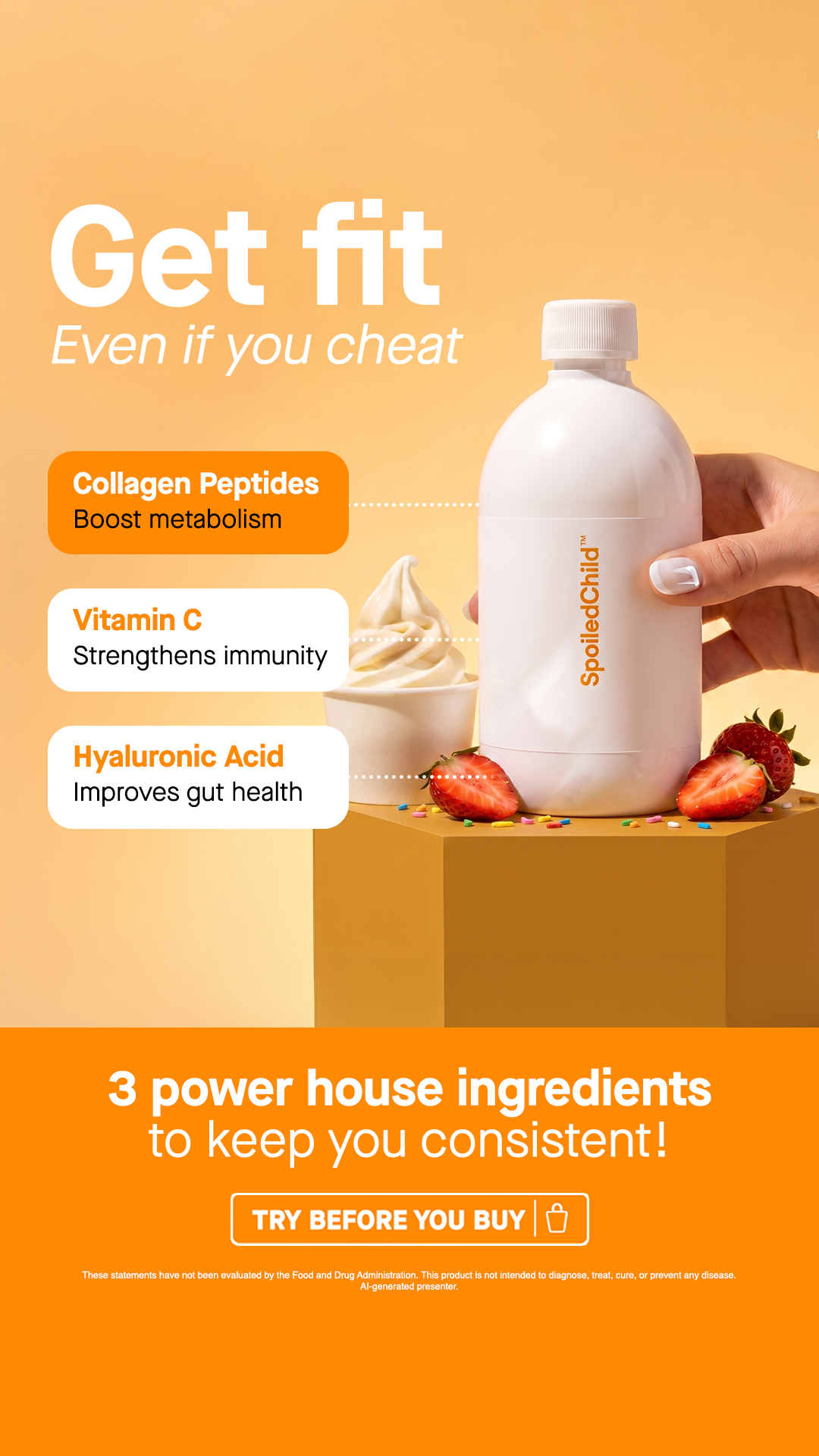 SpoiledChild Facebook ad: Try A Full Size Product Before You Buy