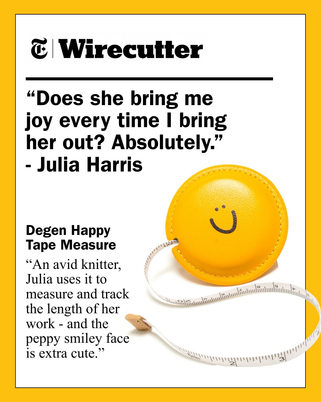 Degen Facebook ad: Back in Stock: the Happiest Tape Measure