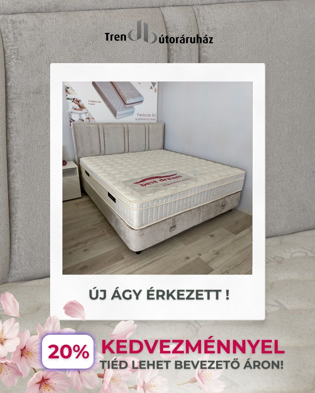 Trend Bútoráruház Nemesnádudvar Facebook ad: Új ágy érkezett üzletünkbe!