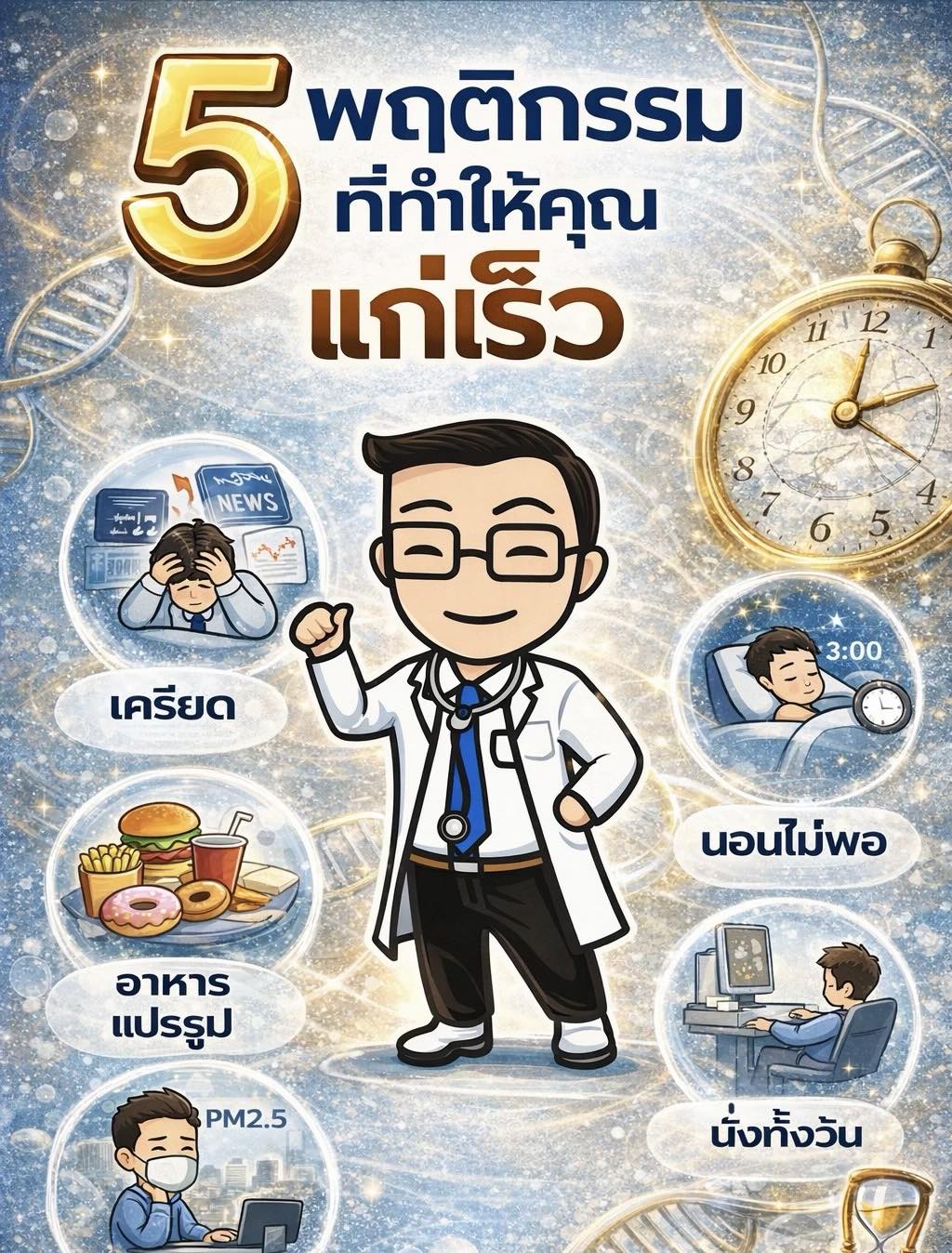 DrAmp Team Facebook ad: 5 สิ่งที่ทำให้เรา แก่เร็ว โดยไม่รู้ตัว