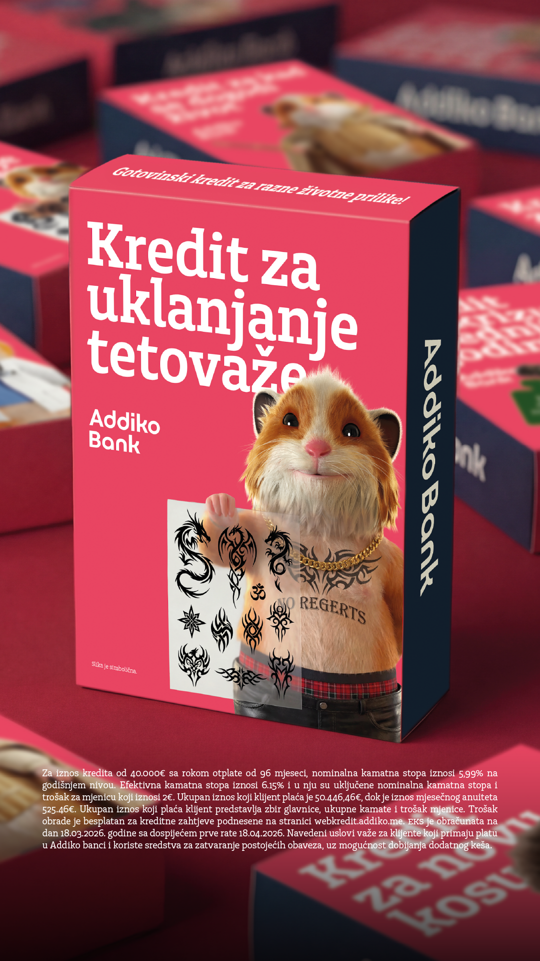 Addiko Bank Crna Gora Facebook ad from Mar 27, 2026
