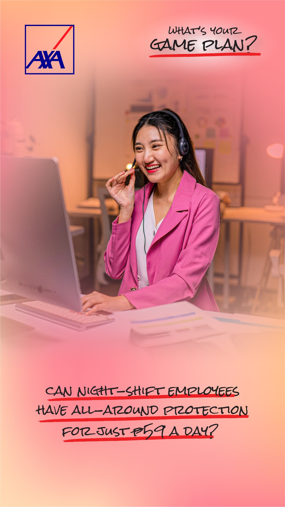 AXA Philippines Facebook ad: Insurance for Night Workers