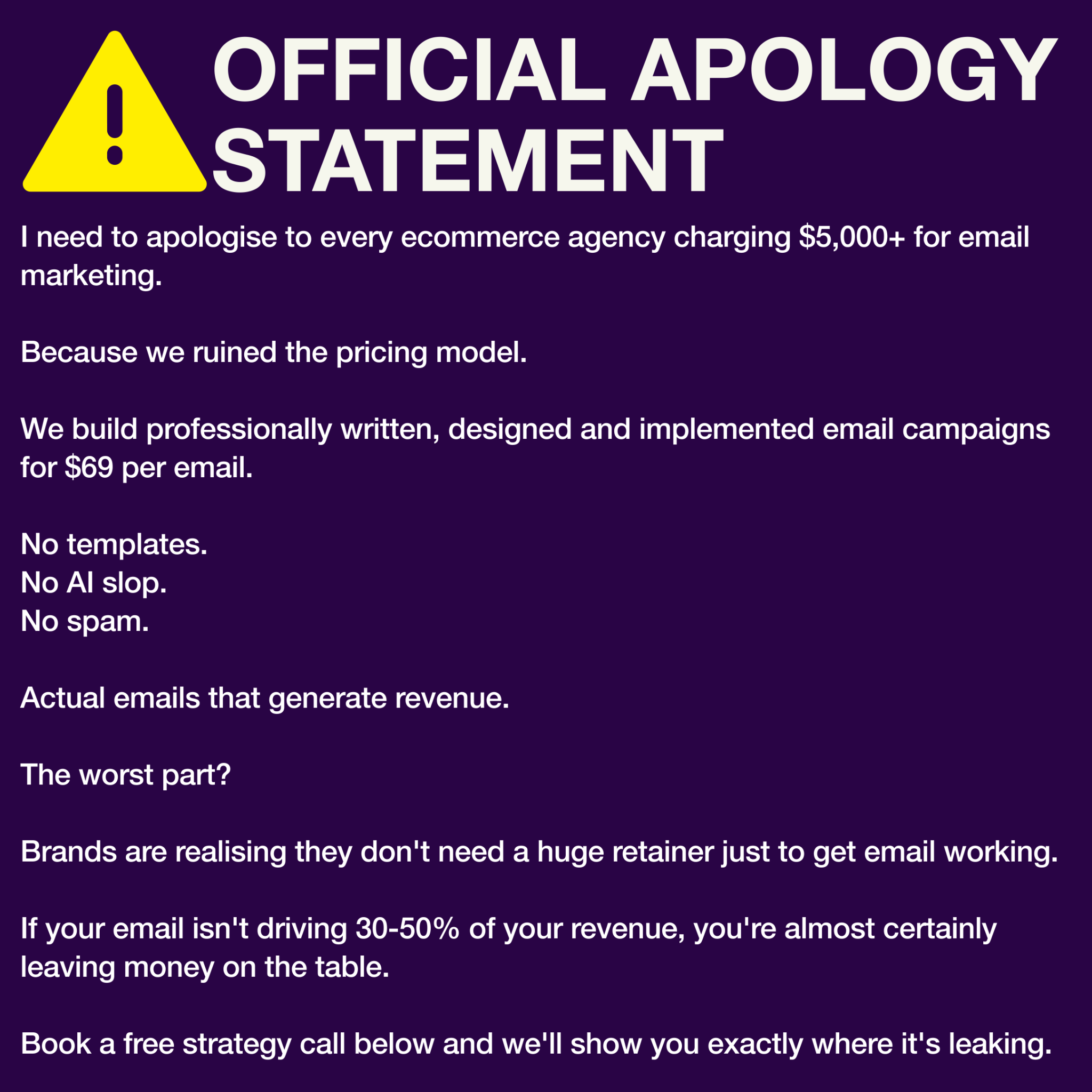 Jordan - Email Marketing Facebook ad: eCom Brand Owners - Pay Just $69 Per Email