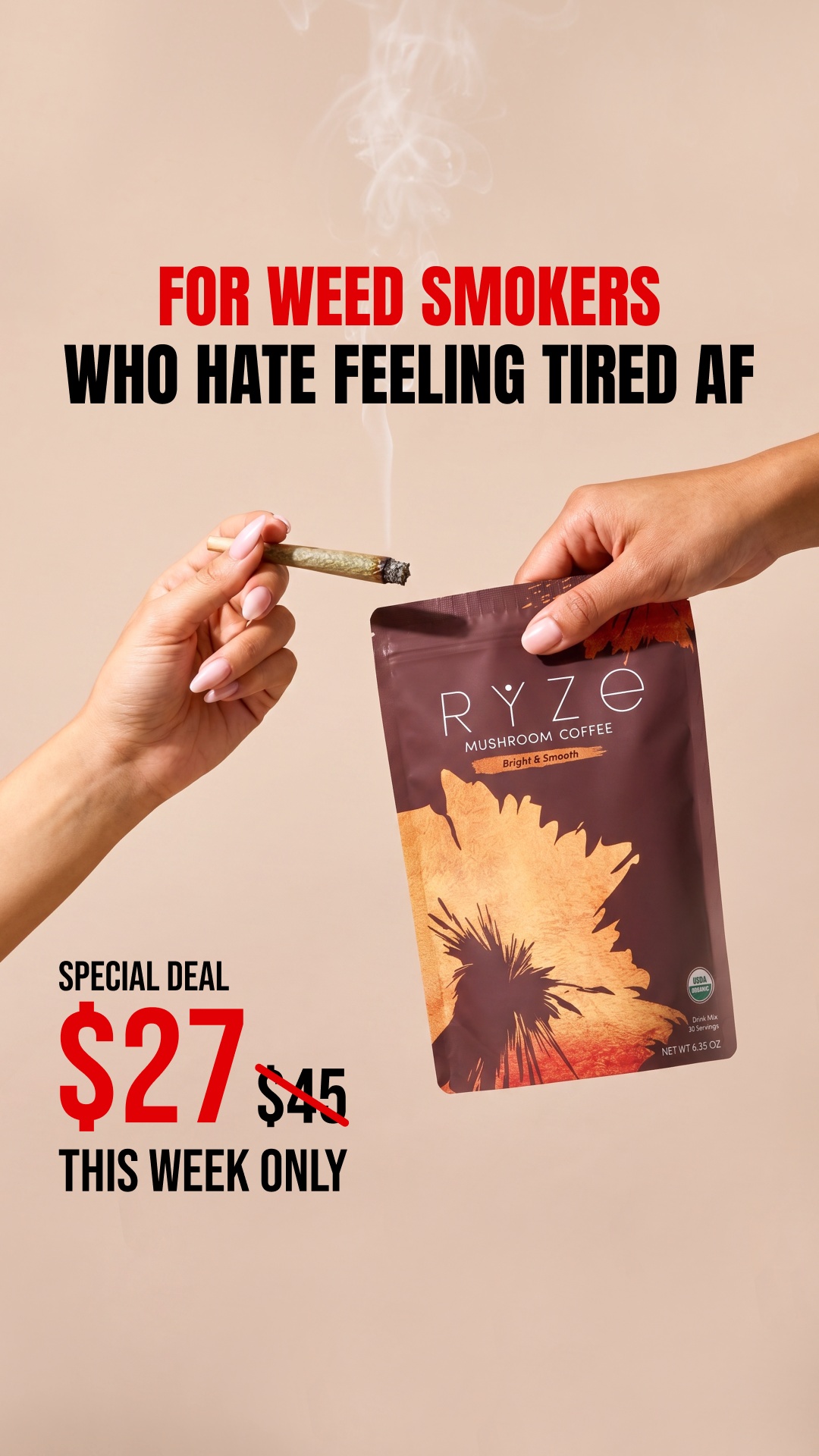 RYZE Superfoods Facebook ad