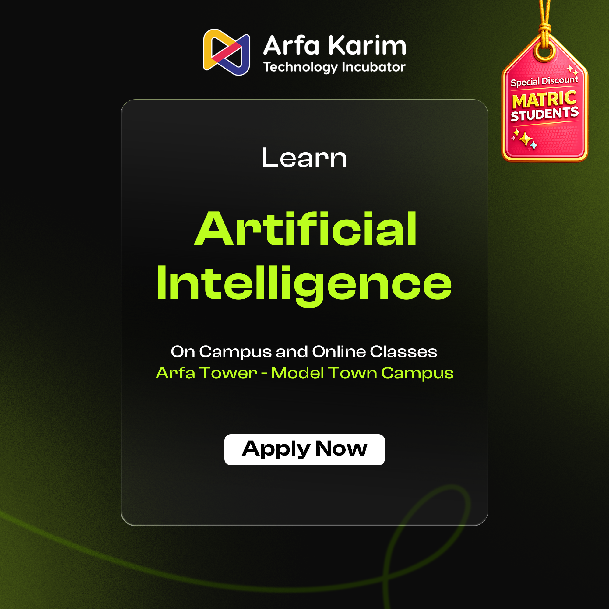 Arfa Karim Technology Incubator Facebook ad
