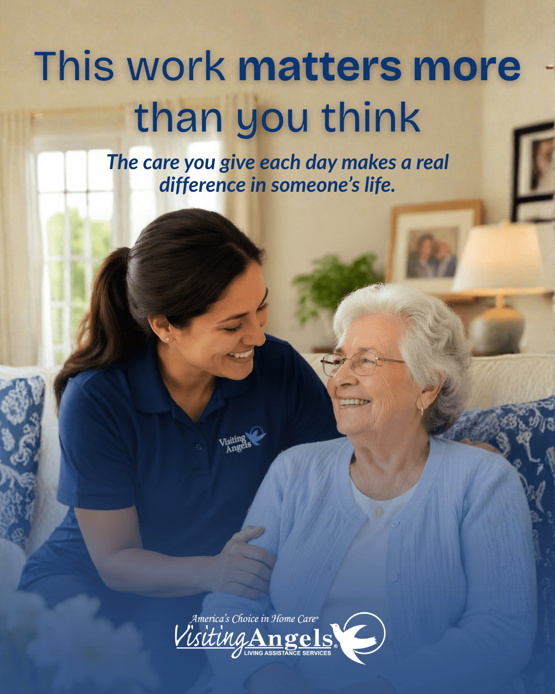 Visiting Angels Webster, TX Facebook ad: Now Hiring Local Caregivers