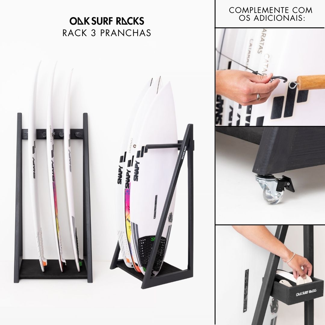 Oak Surf Racks Facebook ad: Suas pranchas organizadas com estilo e segurança!