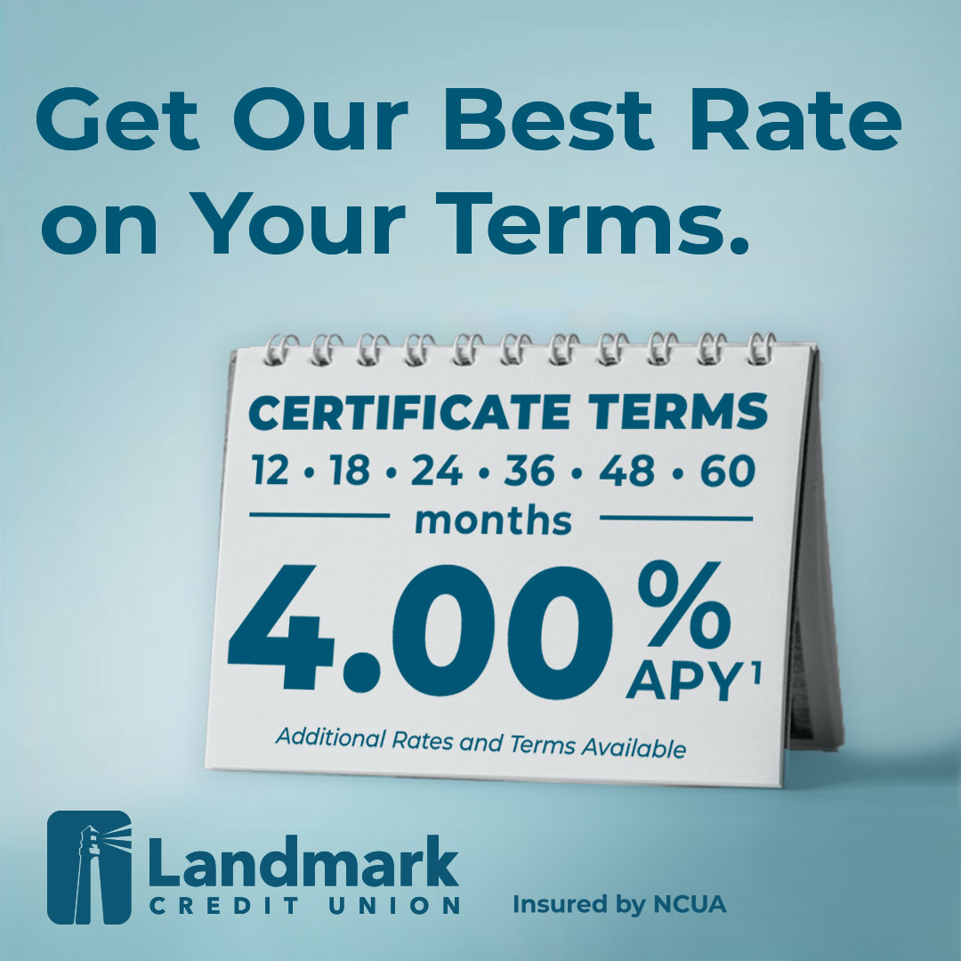 Landmark Credit Union Facebook ad: Open a Certificate Account