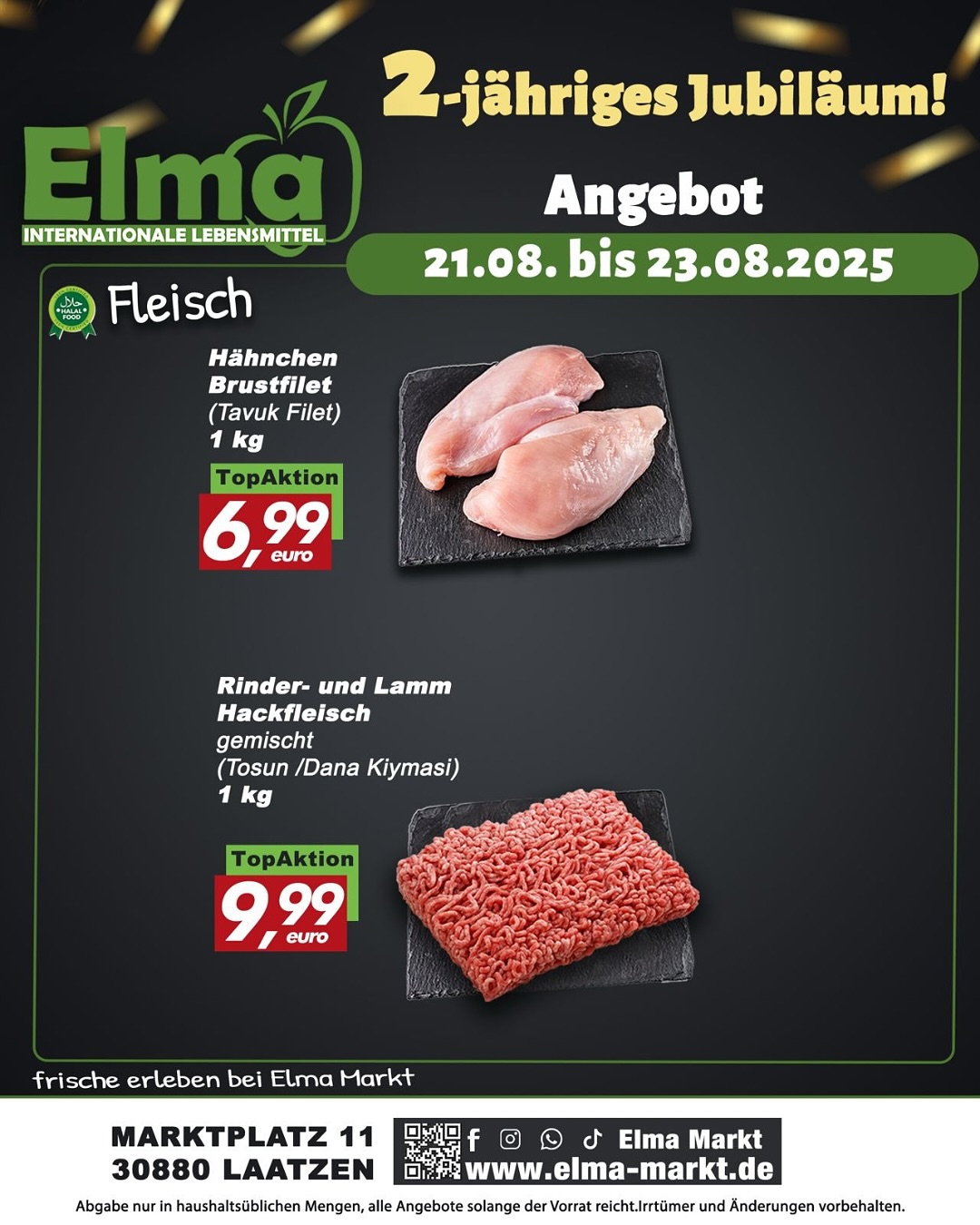 Elma-Markt Facebook ad: 2 Jahre ELMA