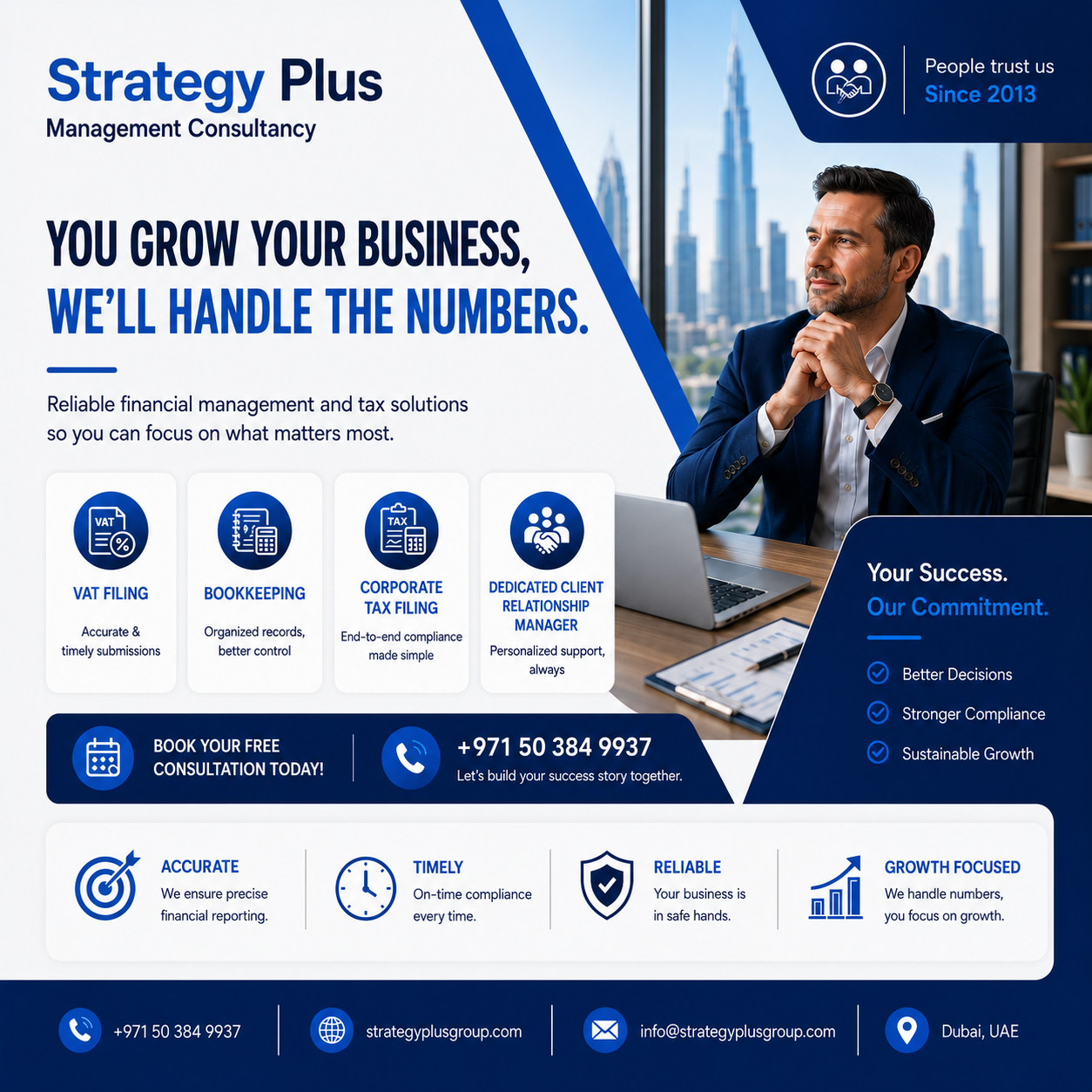 Strategy Plus Management Consultancy Facebook ad: Running a Business Is Hard Enough.