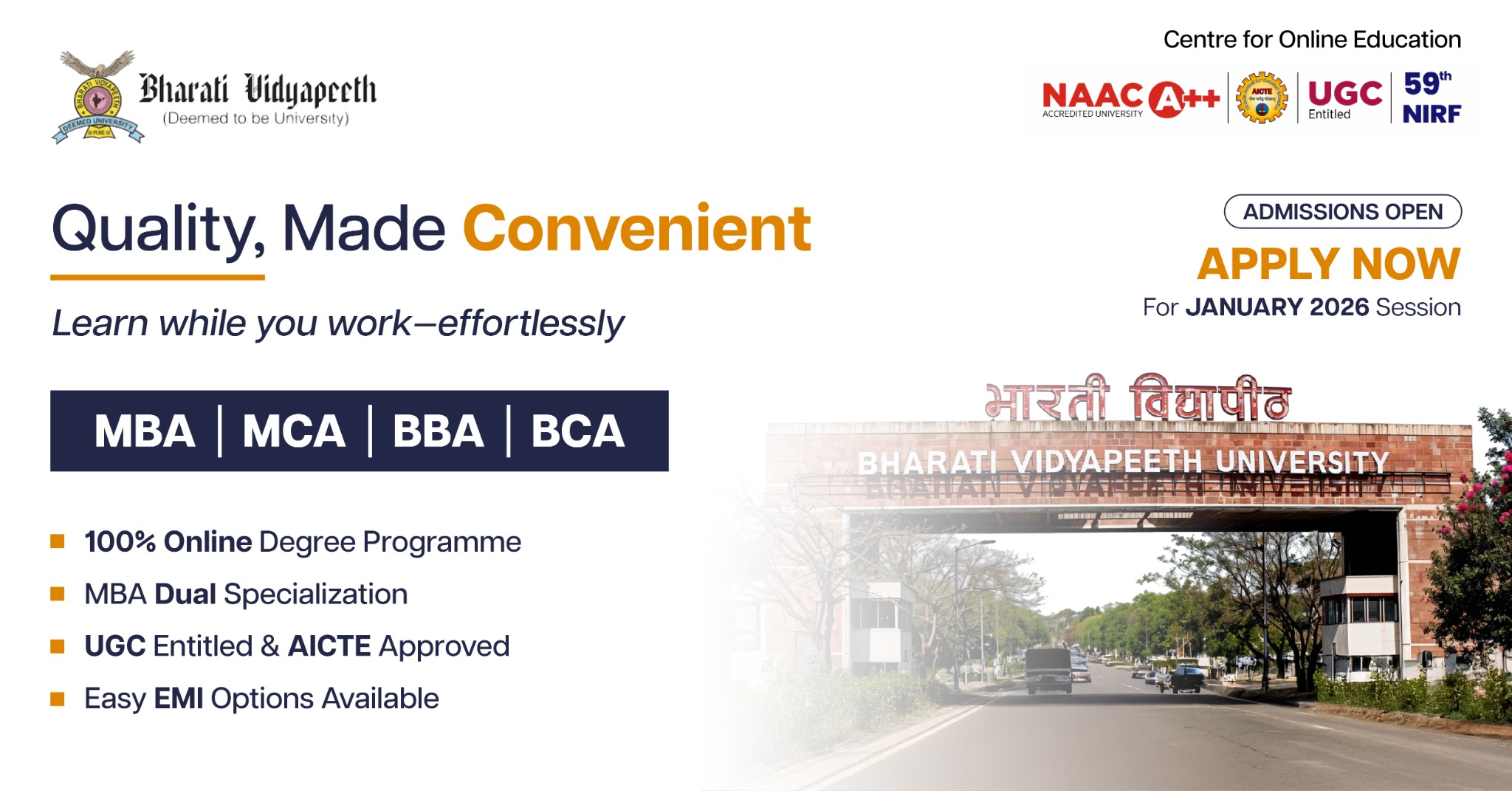 Bharati Vidyapeeth Online Degree Programs  Facebook ad