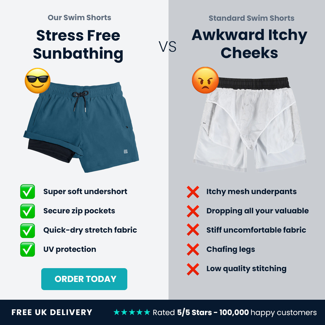 Giovici Facebook ad: Game-changing Swim Shorts