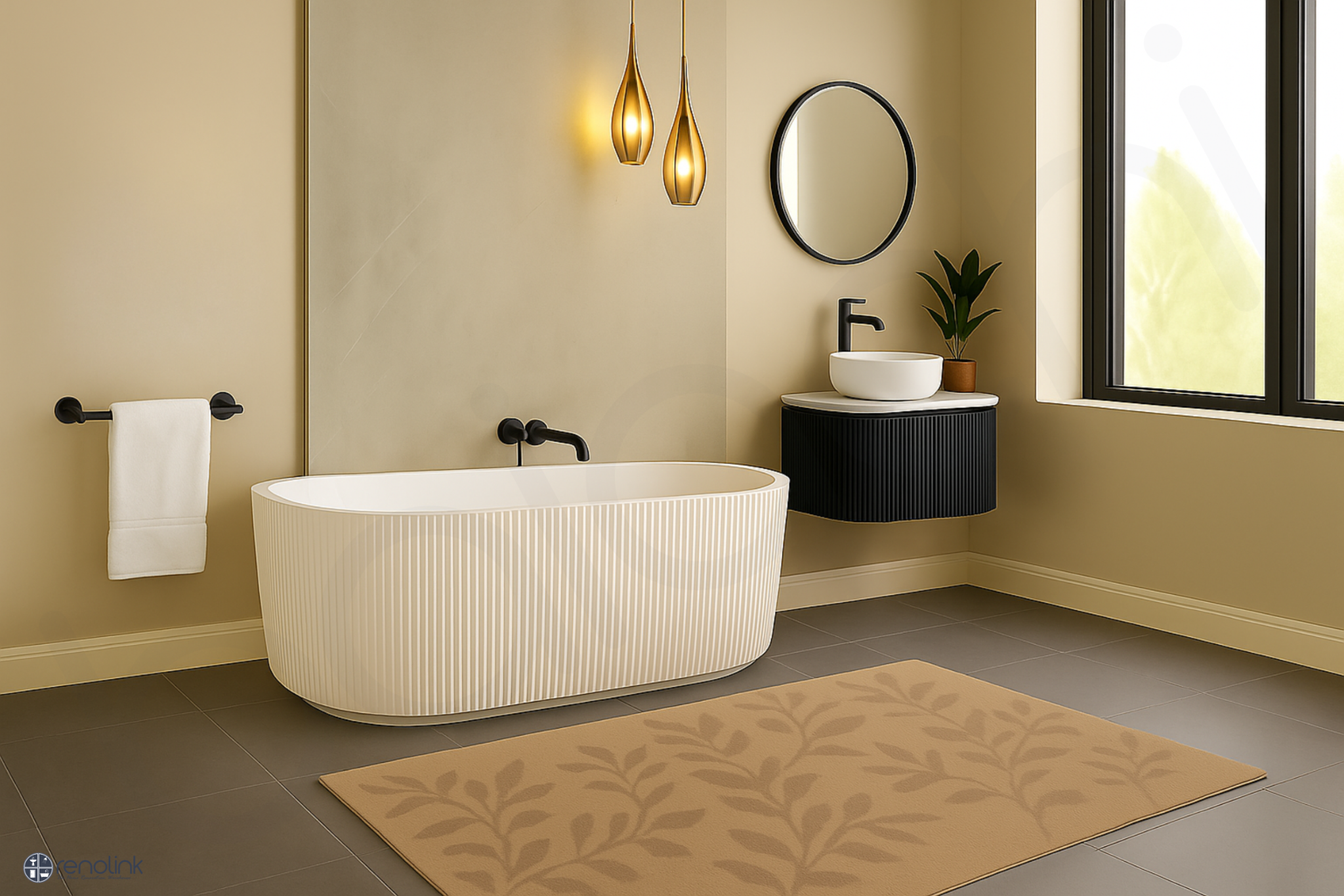 Renolink Facebook ad: Luxury Bathroom Designs Made Easy