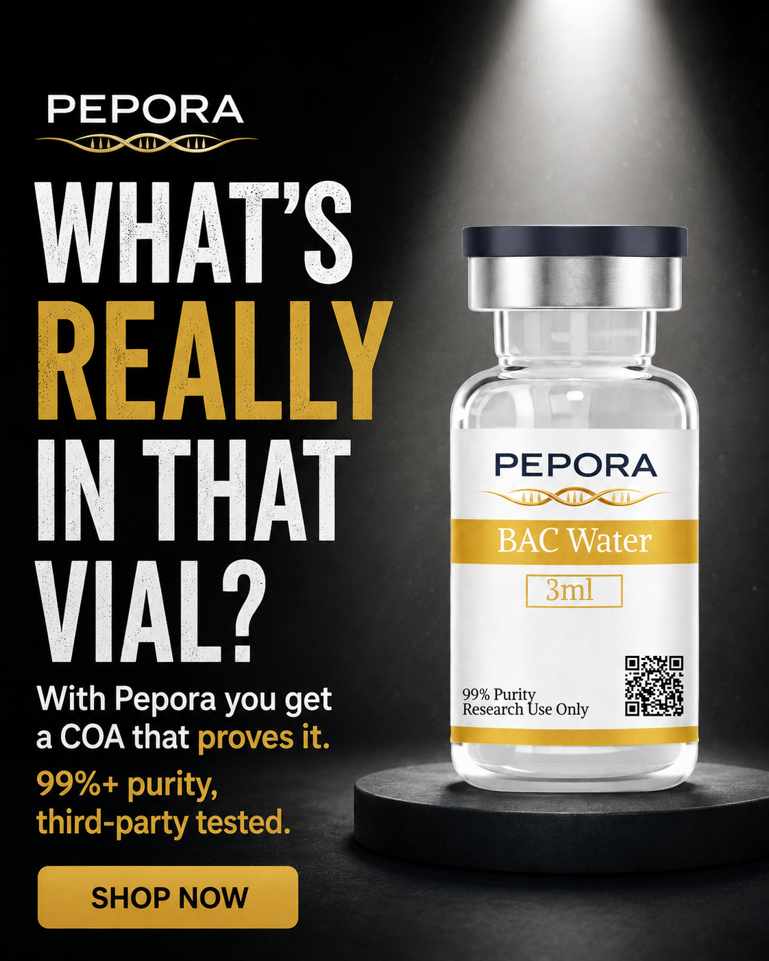 Pepora Bio Facebook ad: Trustpilot Rated 4.3 out of 5