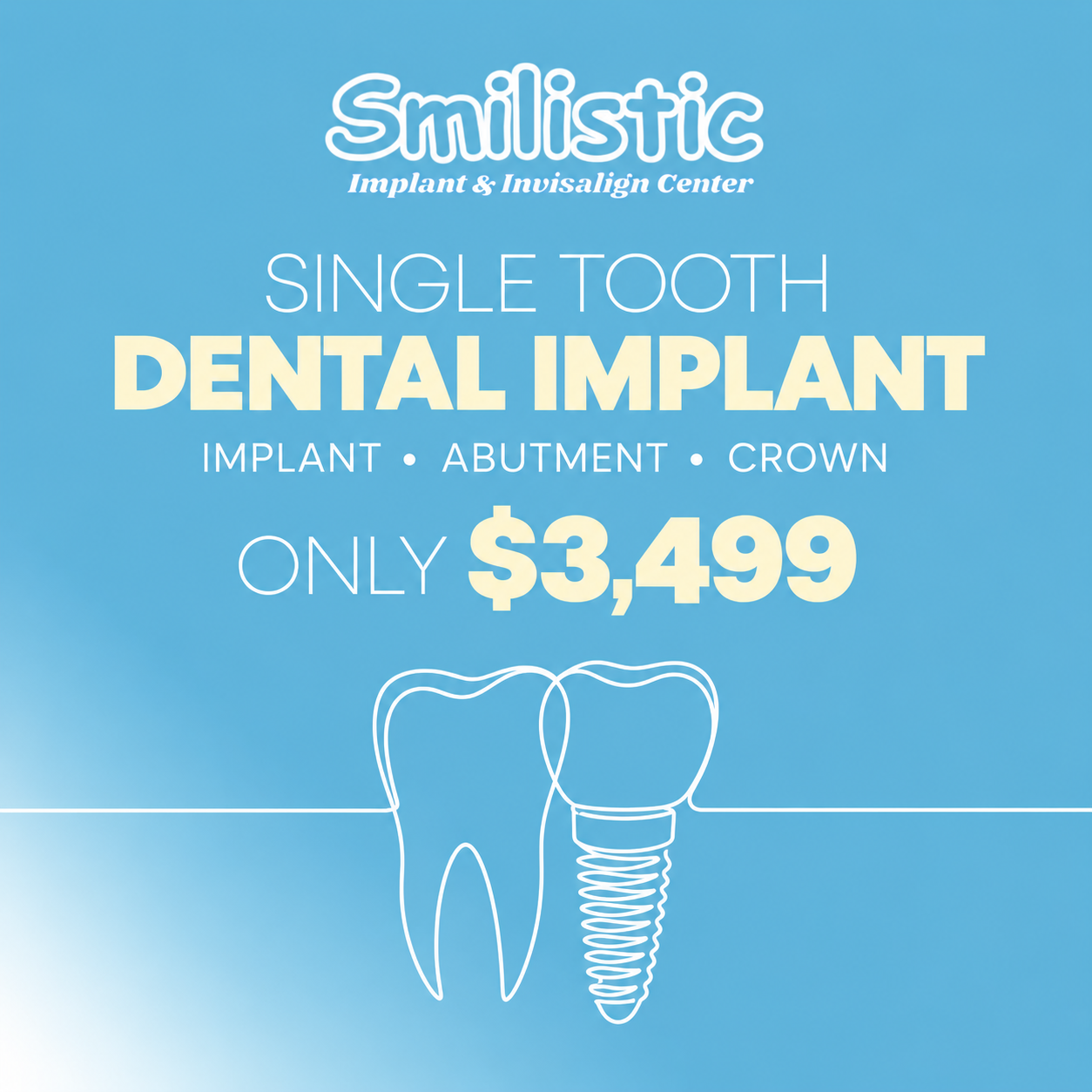 Smilistic Dental Care of Marlborough Facebook ad: Marlborough - Single Tooth Implants at $3,499!