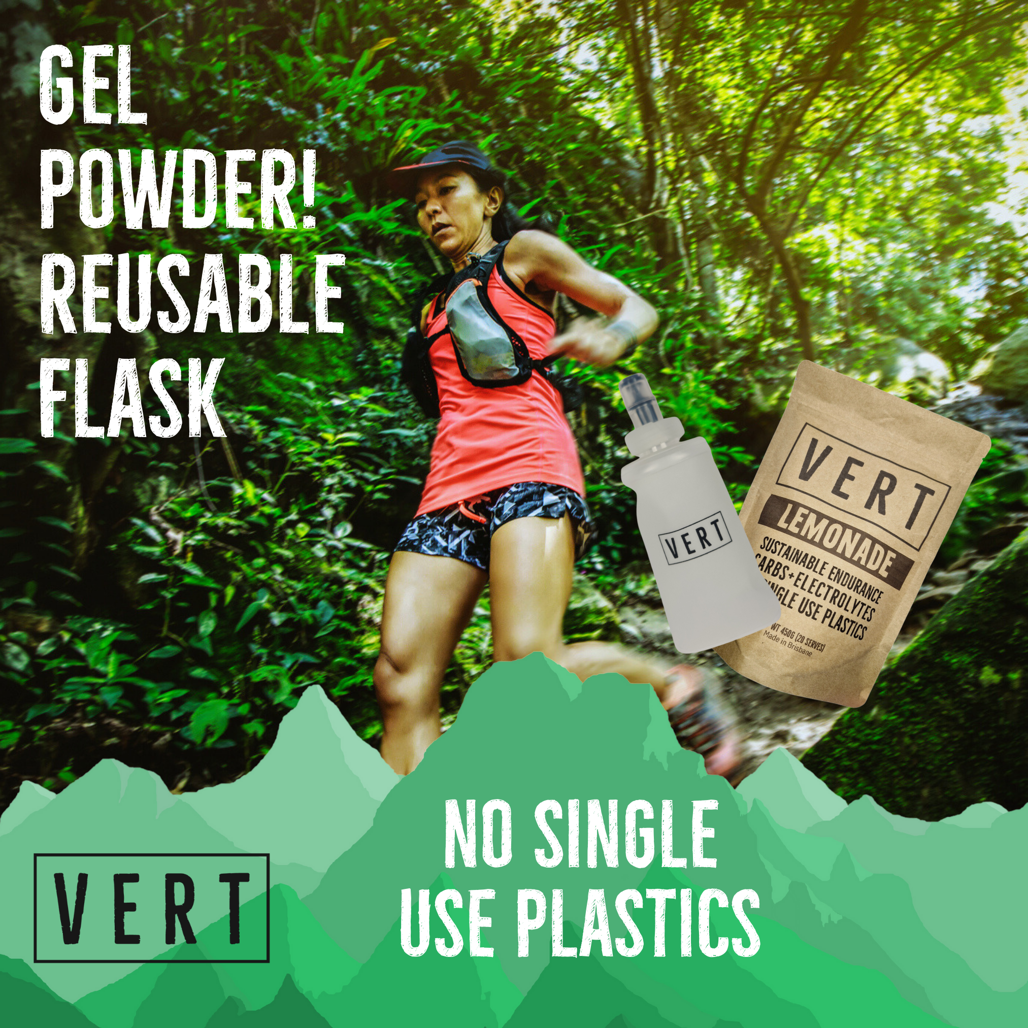 Vert Nutrition Facebook ad: Make your own Gels at Home. Just add water.