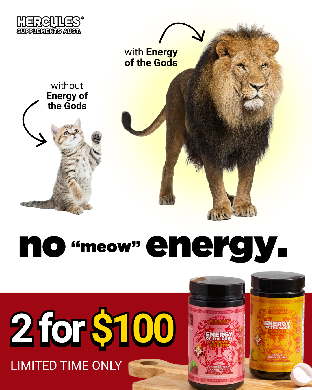 Hercules Supplements Aust Facebook ad