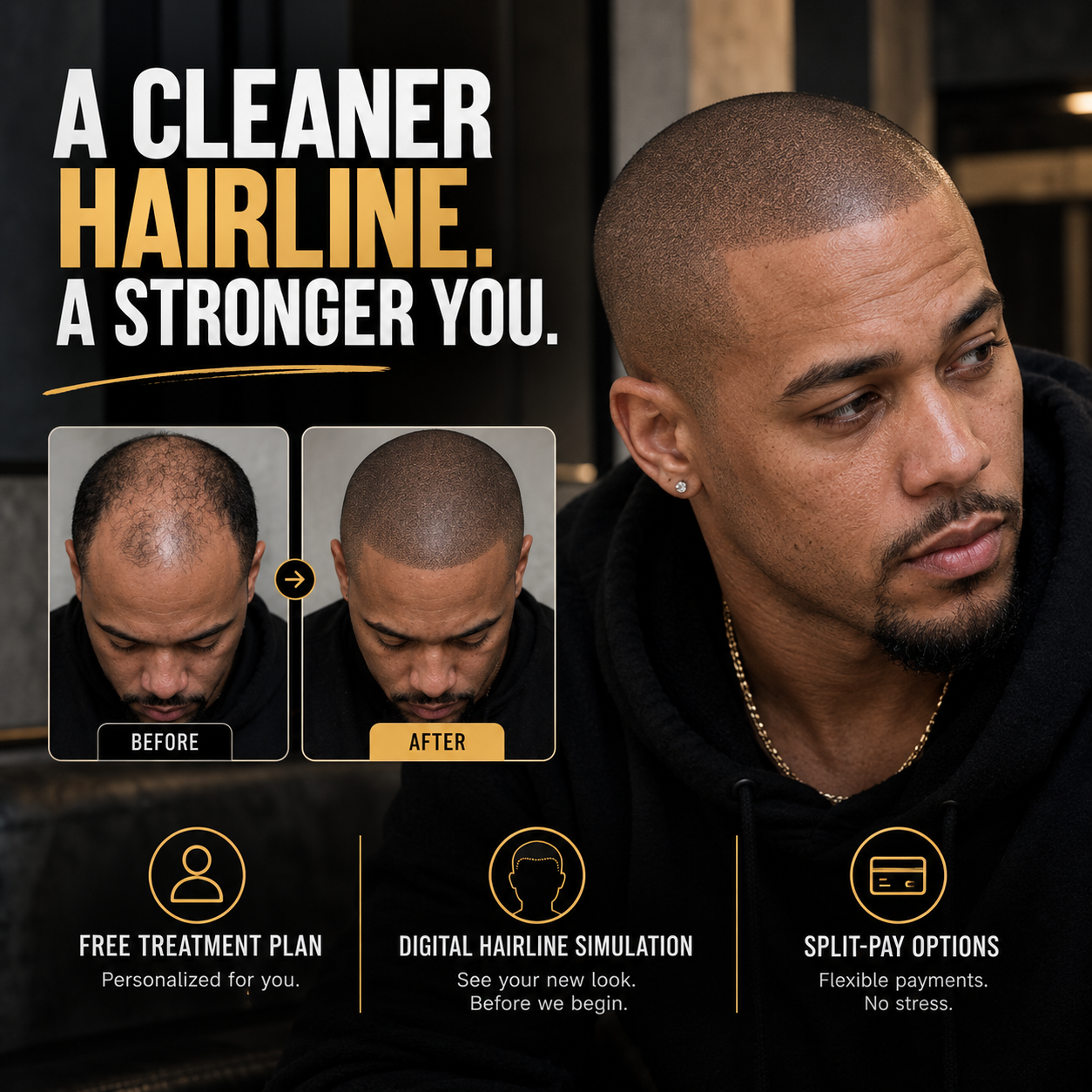 DNA Style Facebook ad: Start Now | Free Hairline Simulation
