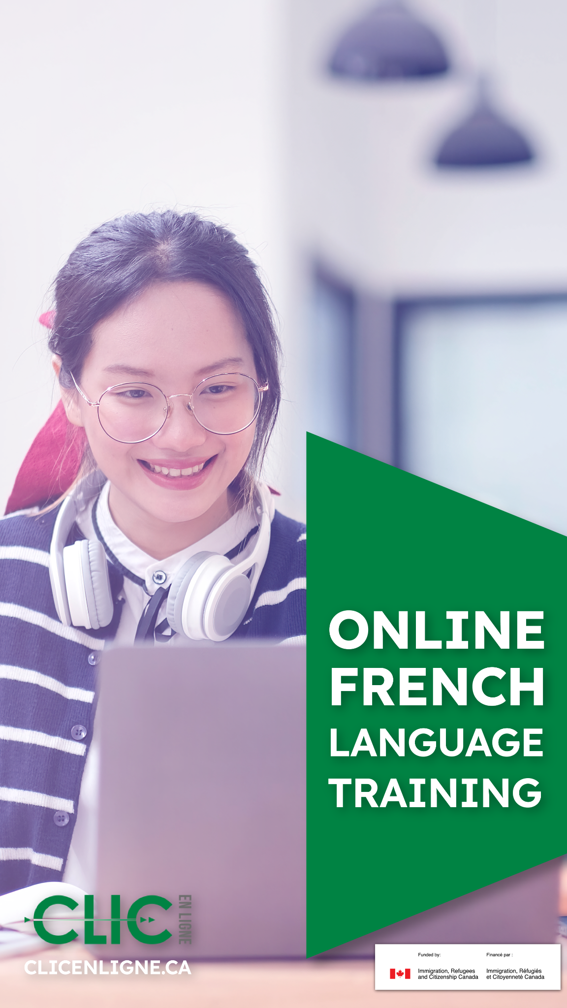 La Cité - Services aux communautés Facebook ad: With CLIC en ligne, newcomers to Canada can…
