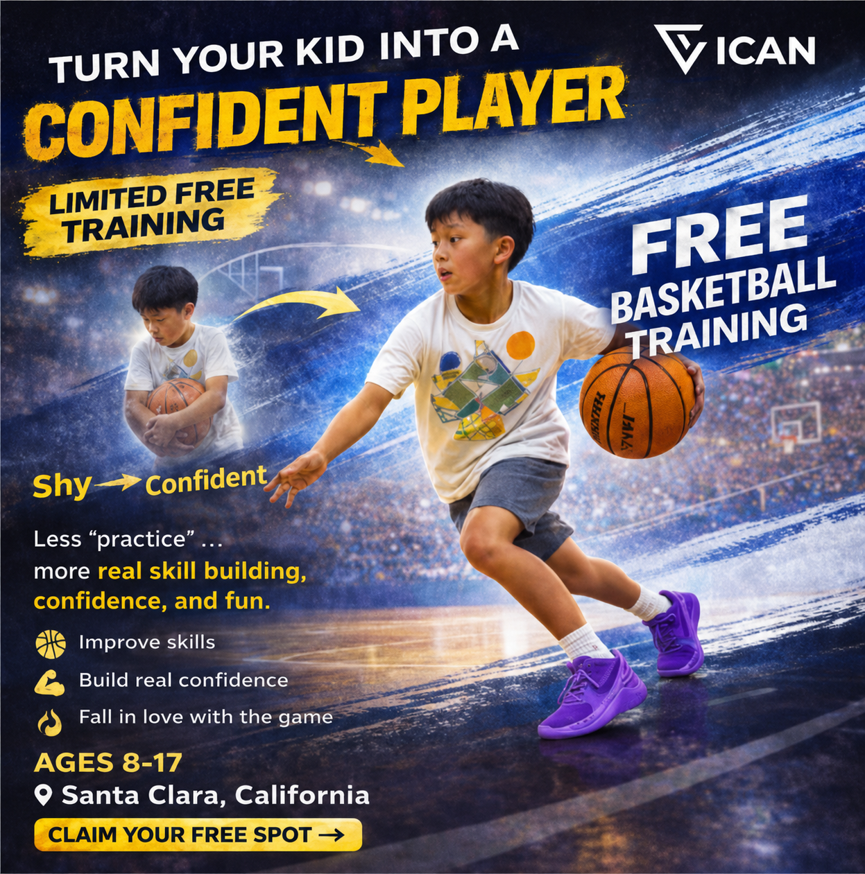 ICAN Basketball Academy Facebook ad