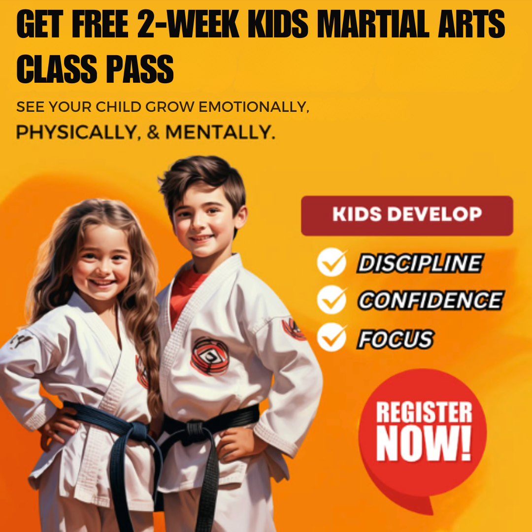 Bushi Ban Clear Lake Facebook ad: Want a FREE 2-Week, Kids Martial Arts Class Pass?