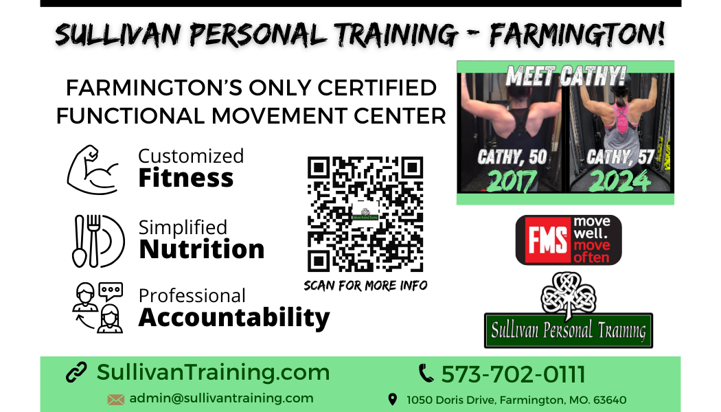 Sullivan Personal Training LLC - Farmington, Mo. Facebook ad from Oct 10, 2025