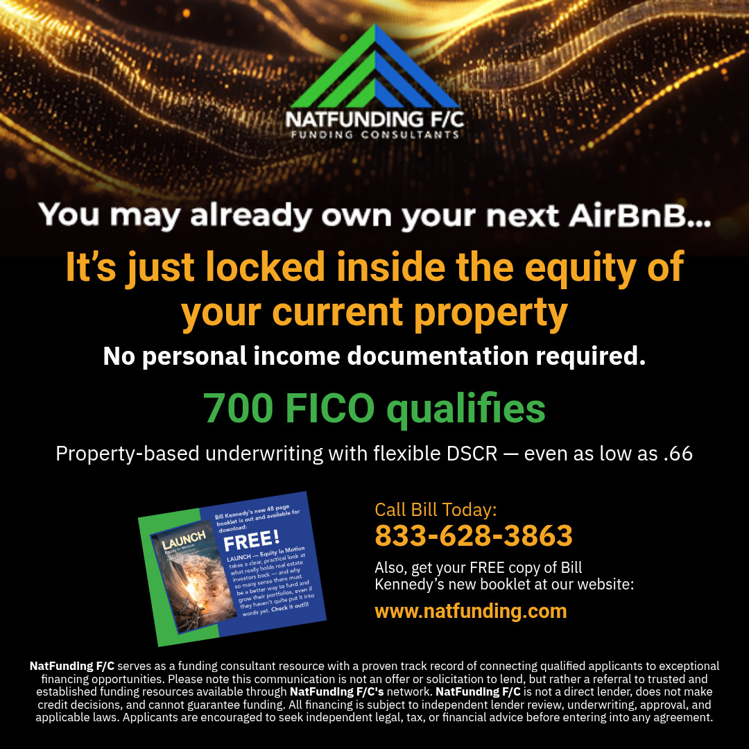 NatFunding FC LLC Facebook ad: Grow Your Airbnb Portfolio Faster
